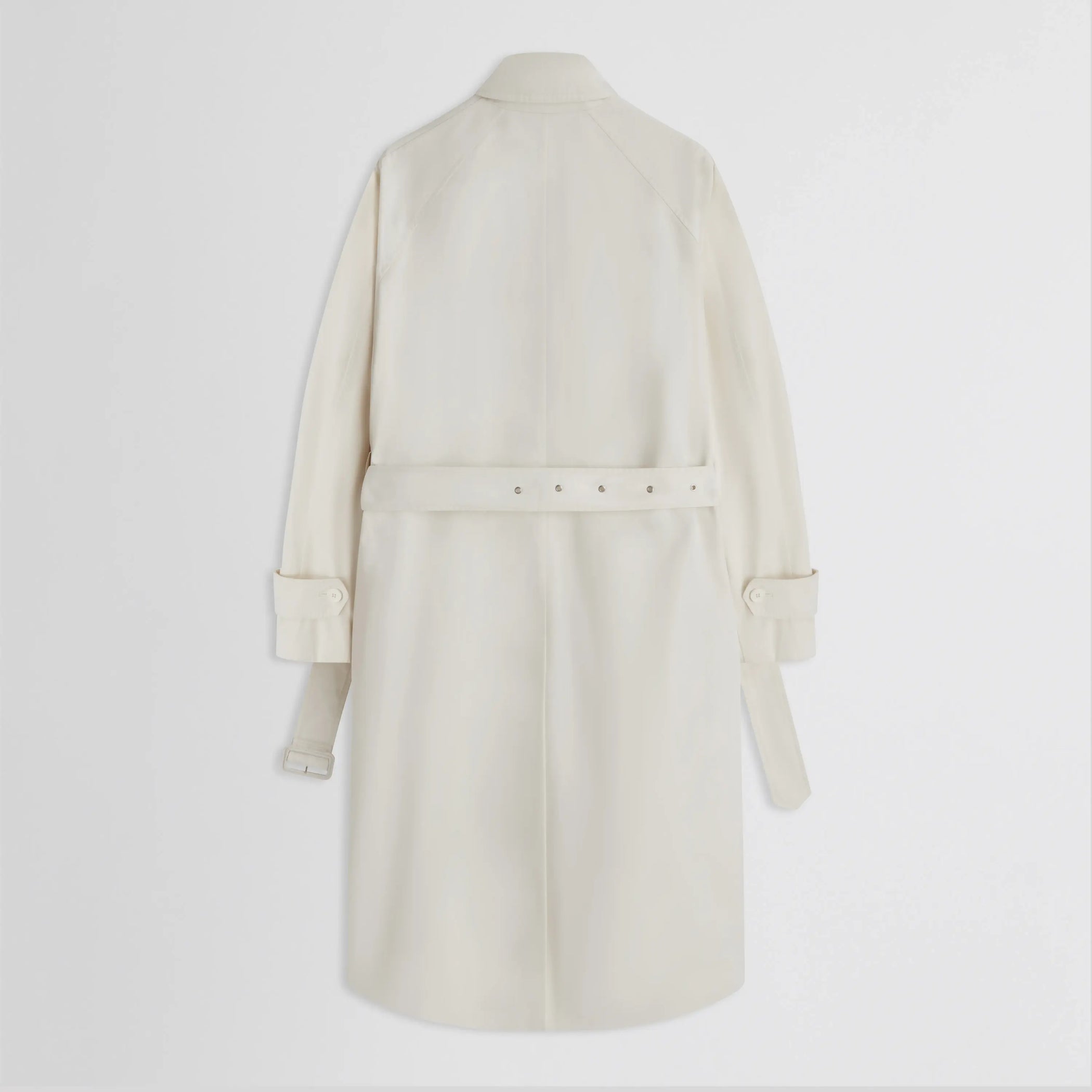 Back flat lay view of Comfy Car Coat in white blonde.