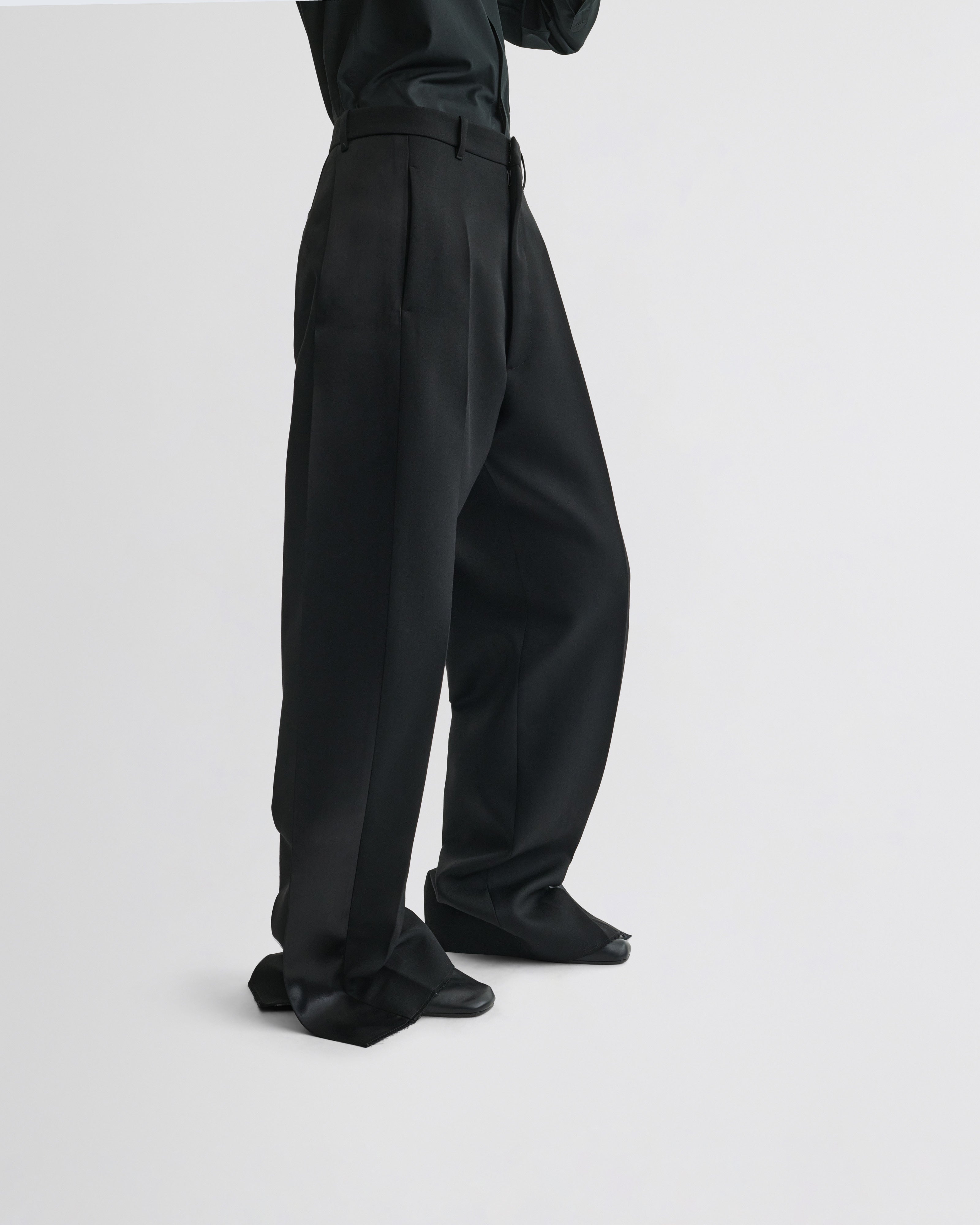 PHOEBE PHILO | SPLIT TUX TROUSERS | black wool