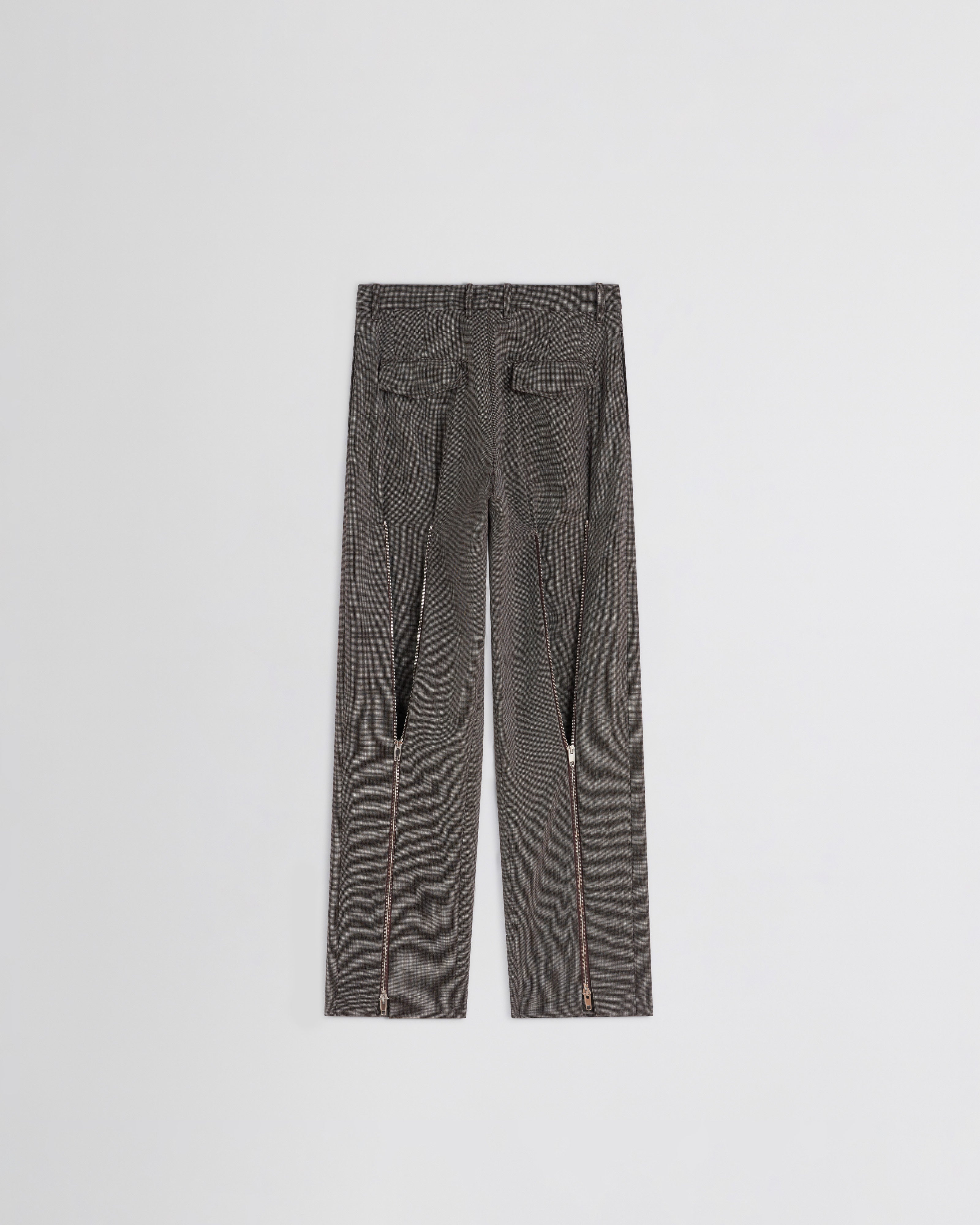 PHOEBE PHILO | SPLIT ZIP TROUSERS | dark brown mélange wool