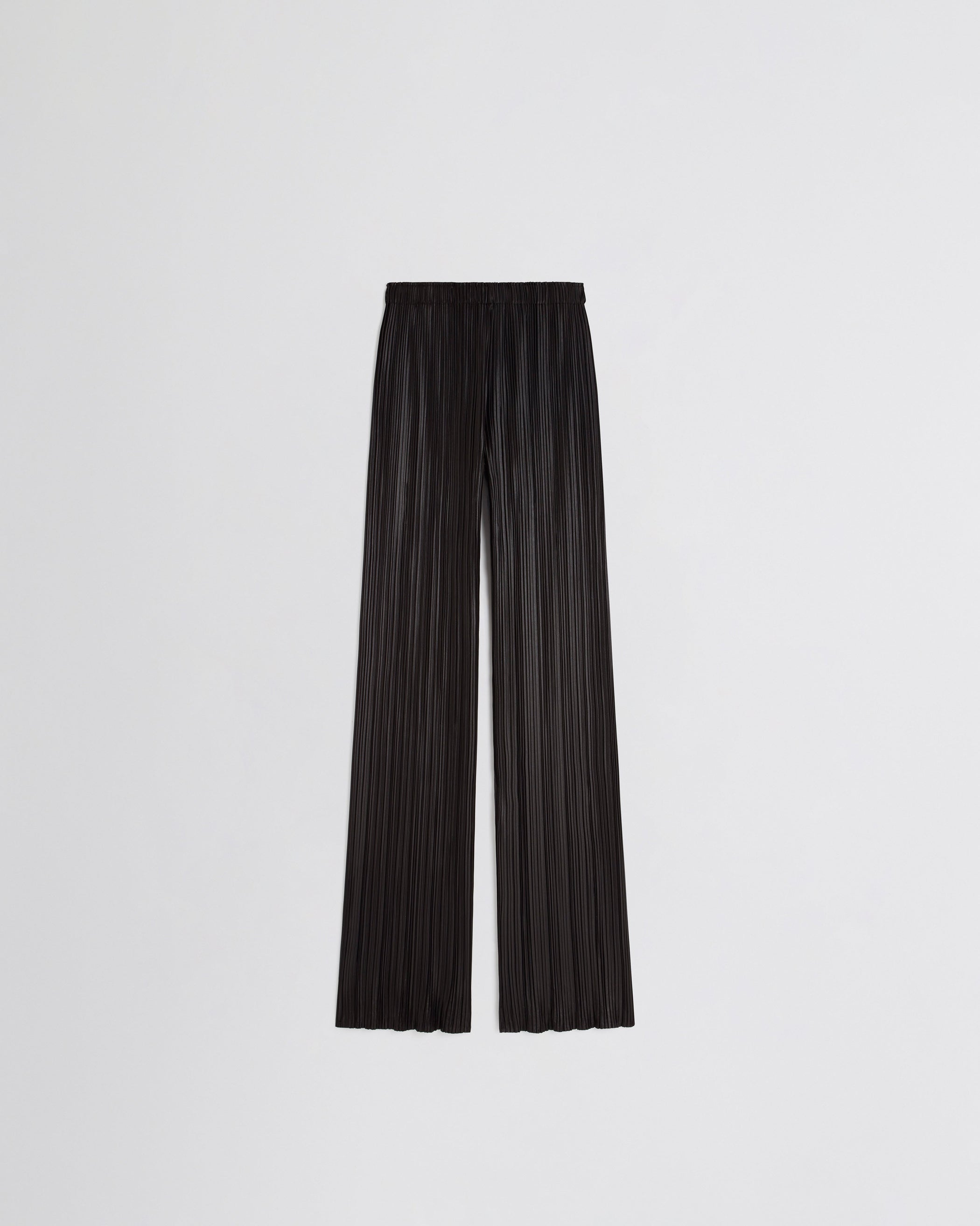 View of RAZOR PLEAT TROUSERS in black polyester