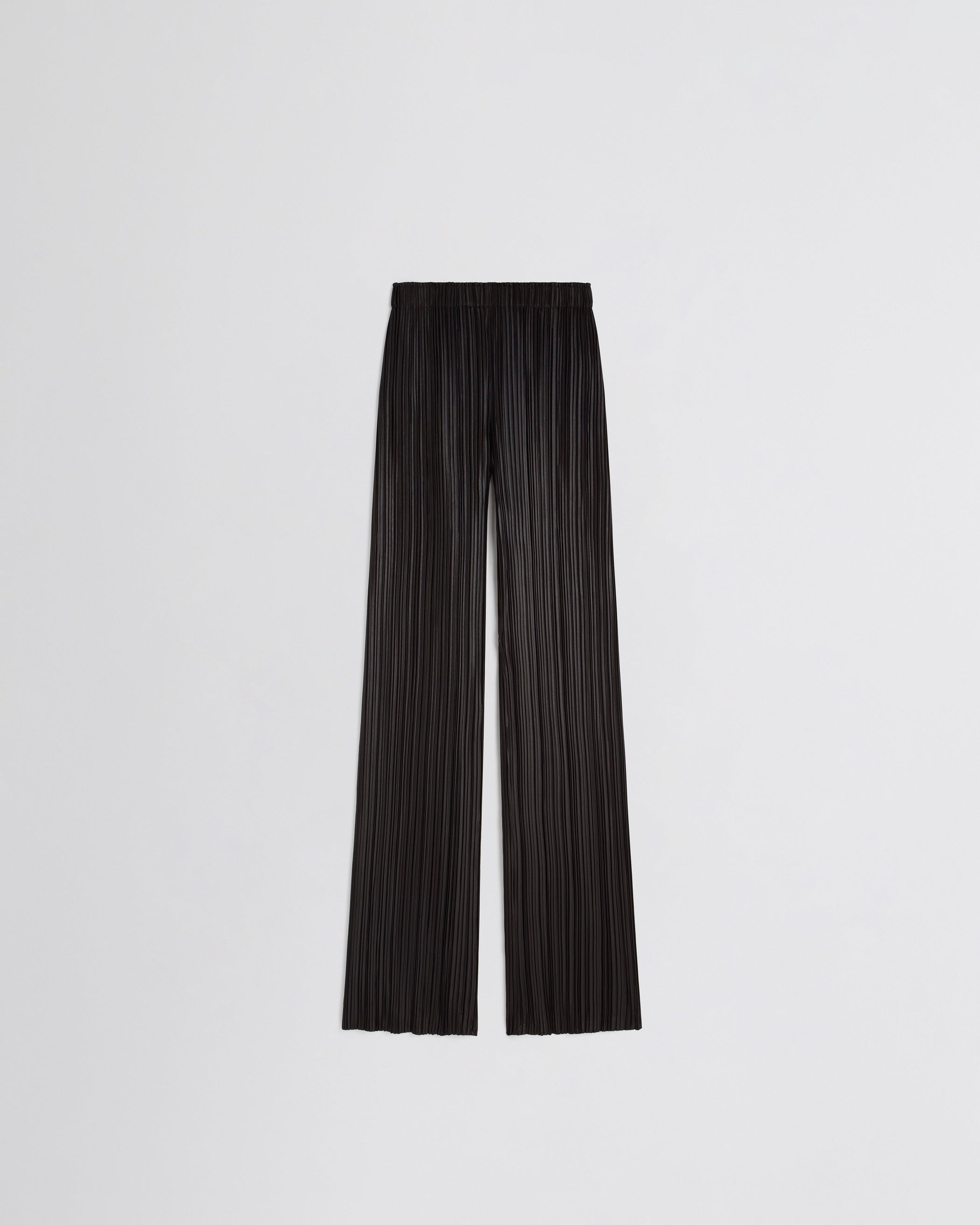 View of RAZOR PLEAT TROUSERS in black polyester