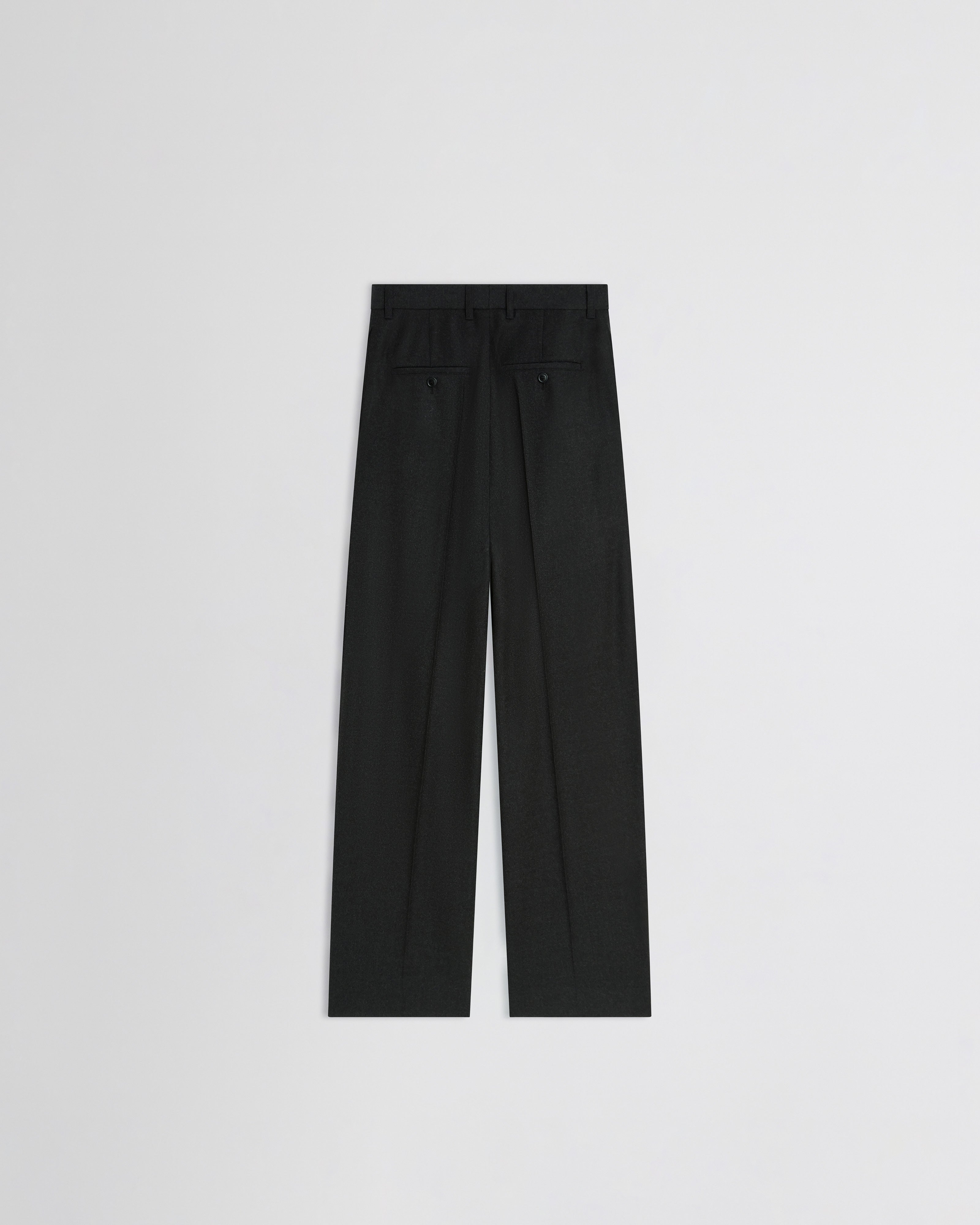 +(Plūs) Wide two-pleat trousers black PHOEBE PHILO | DOUBLE PLEAT TROUSERS | CHARCOAL WOOL