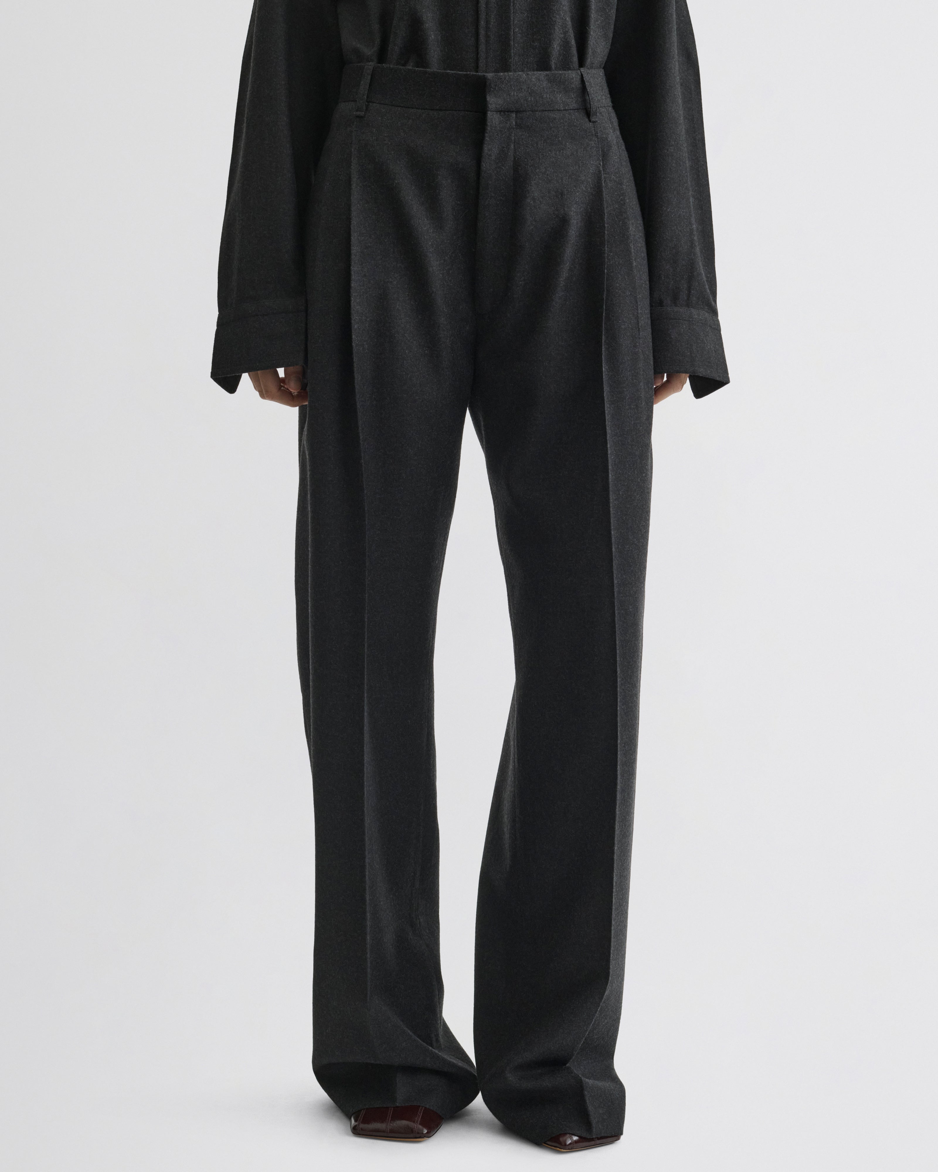 ENFOLD PLEATS TROUSERS ブラック 38 TWO-WAIST TROUSERS(36 BLACK): ENFOLD: WOMENS｜THE TOKYO ONLINE STORE