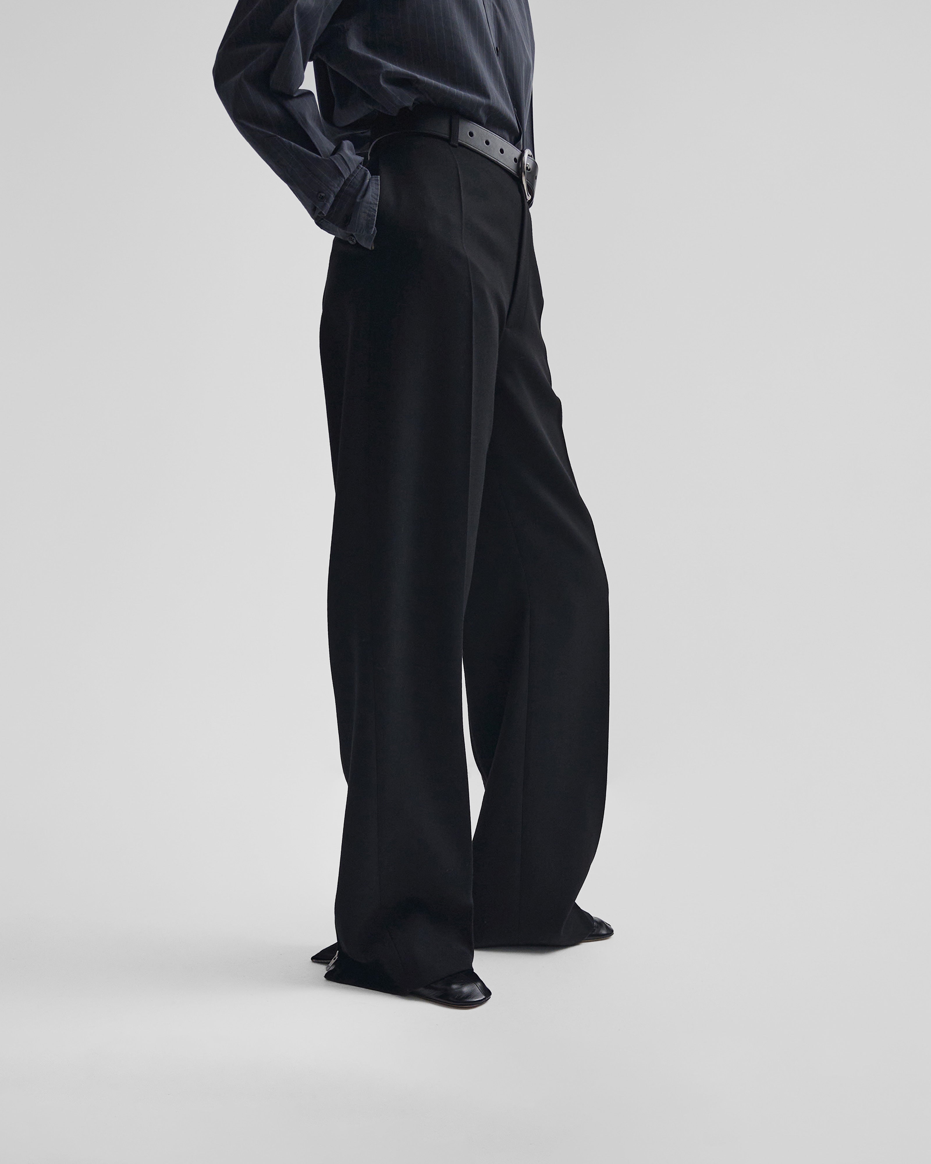 PHOEBE PHILO | ZIP TROUSERS | BLACK WOOL