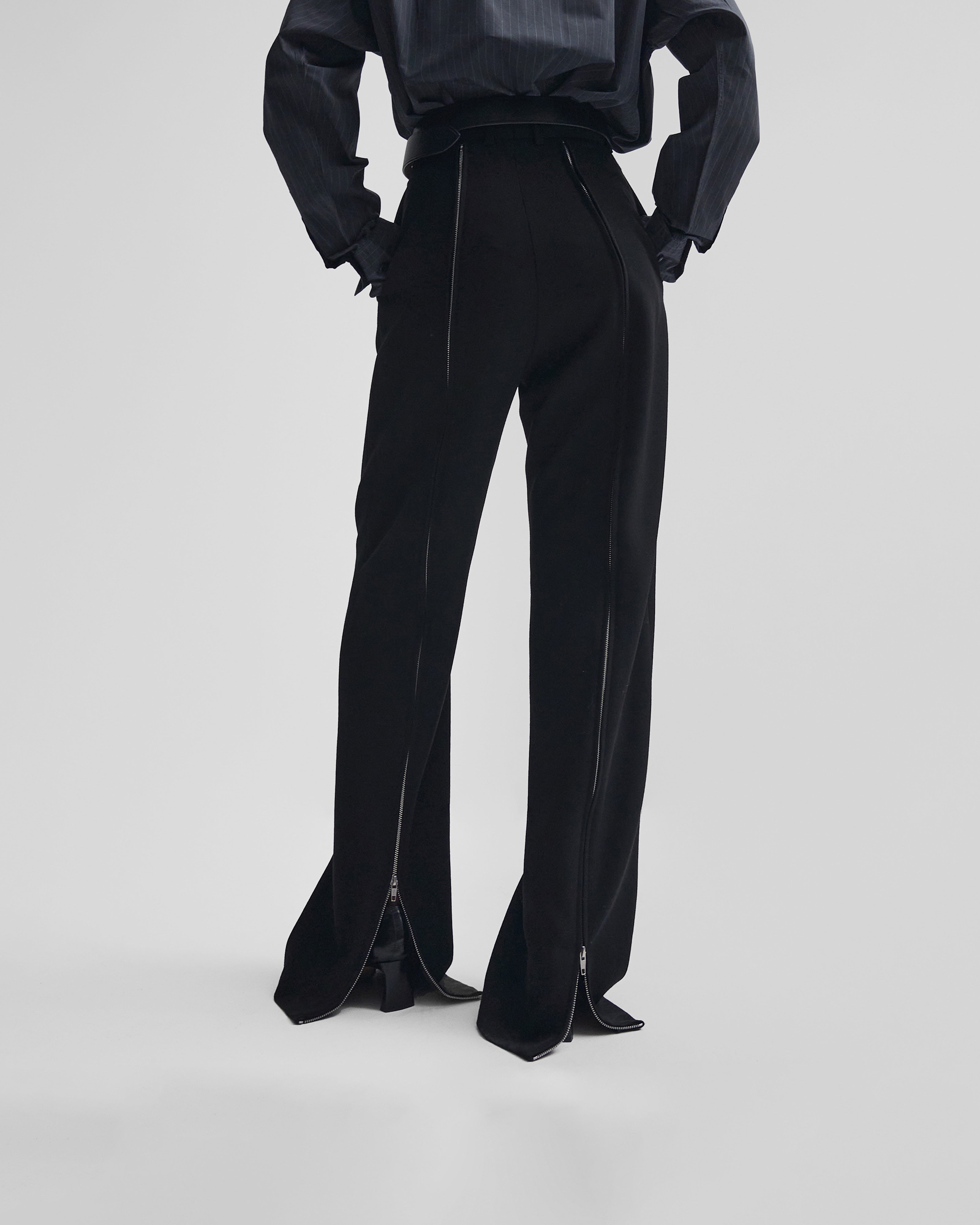 PHOEBE PHILO | ZIP TROUSERS | BLACK WOOL