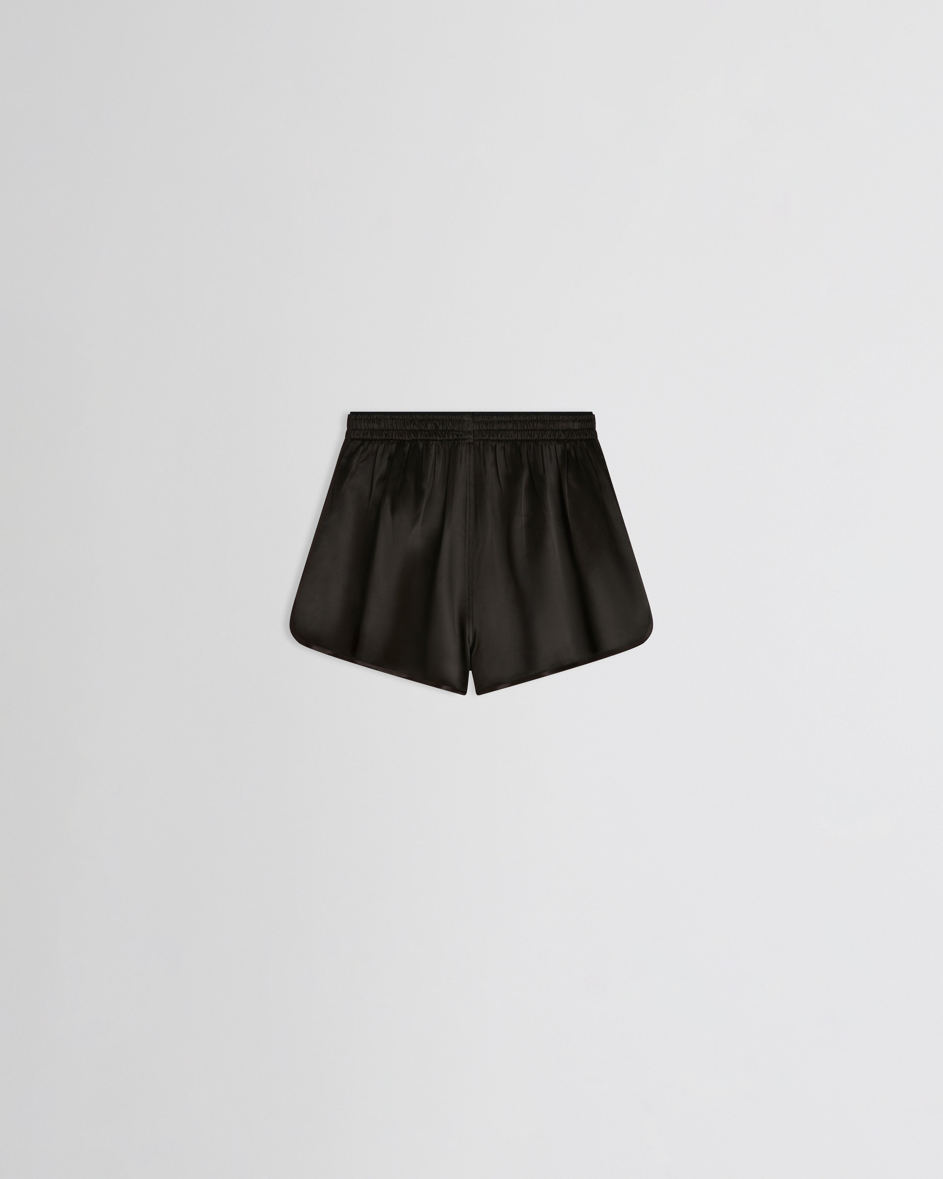 PHOEBE PHILO | TRACK SHORTS | dark khaki satin viscose