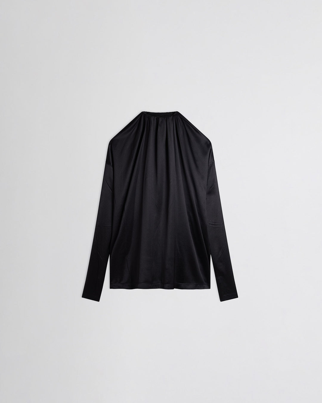 PHOEBE PHILO | LIQUID SOFT RIDGE TOP | BLACK SILK