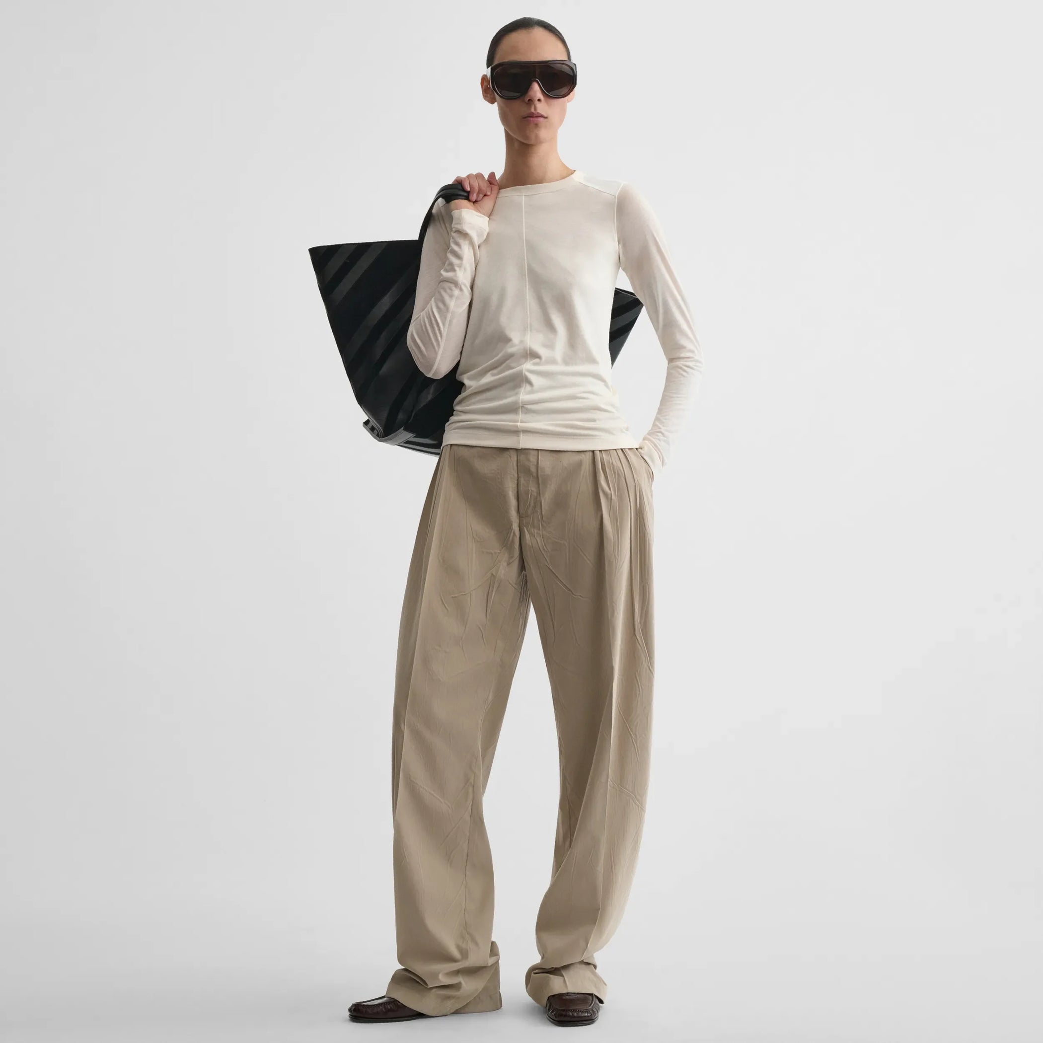海外希少【PHOEBE PHILO】リラックスパンツ グレーベージュ PHOEBE PHILO | READY TO WEAR