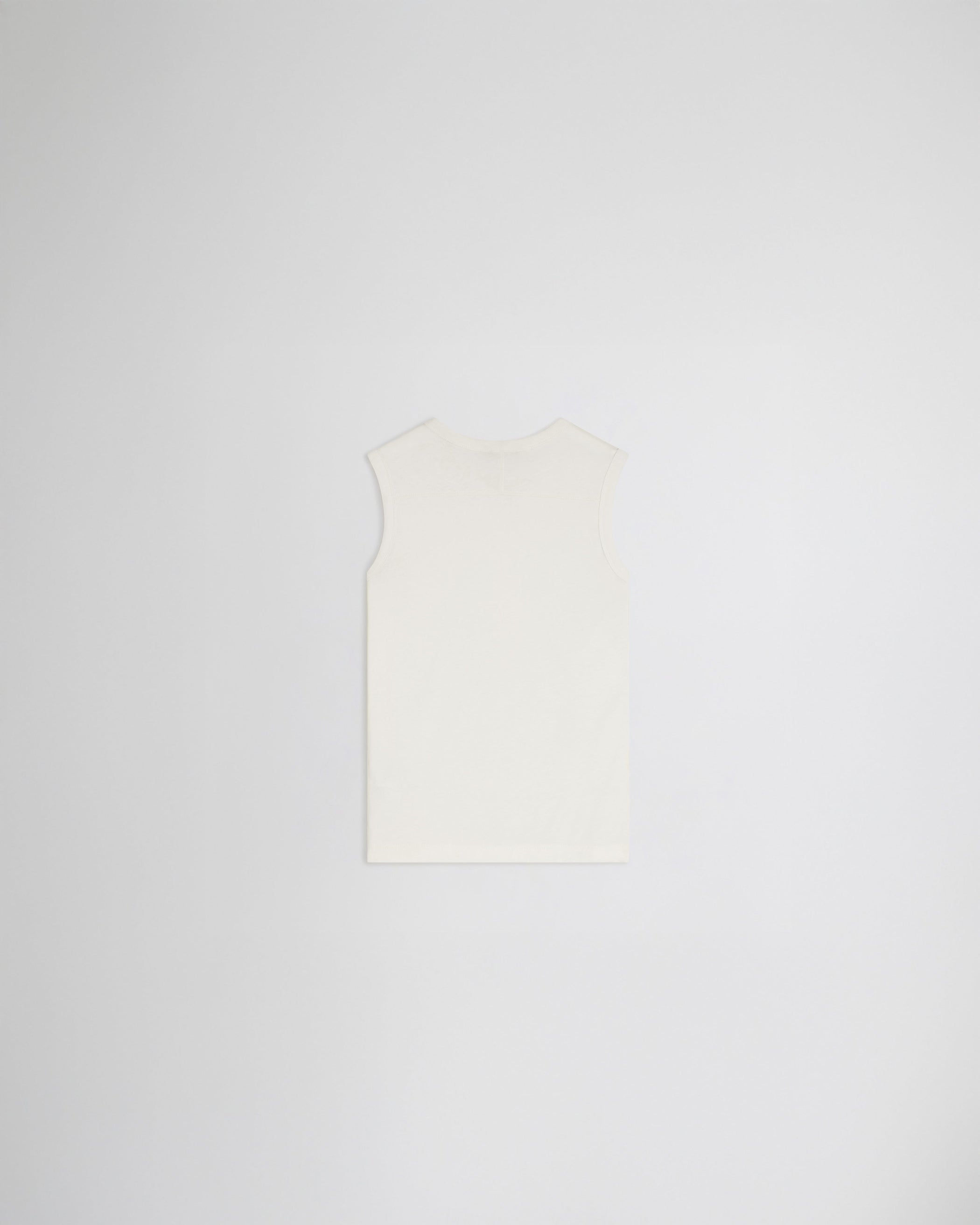 Flat back view of UNDERPINNING TANK TOP in ivory cotton