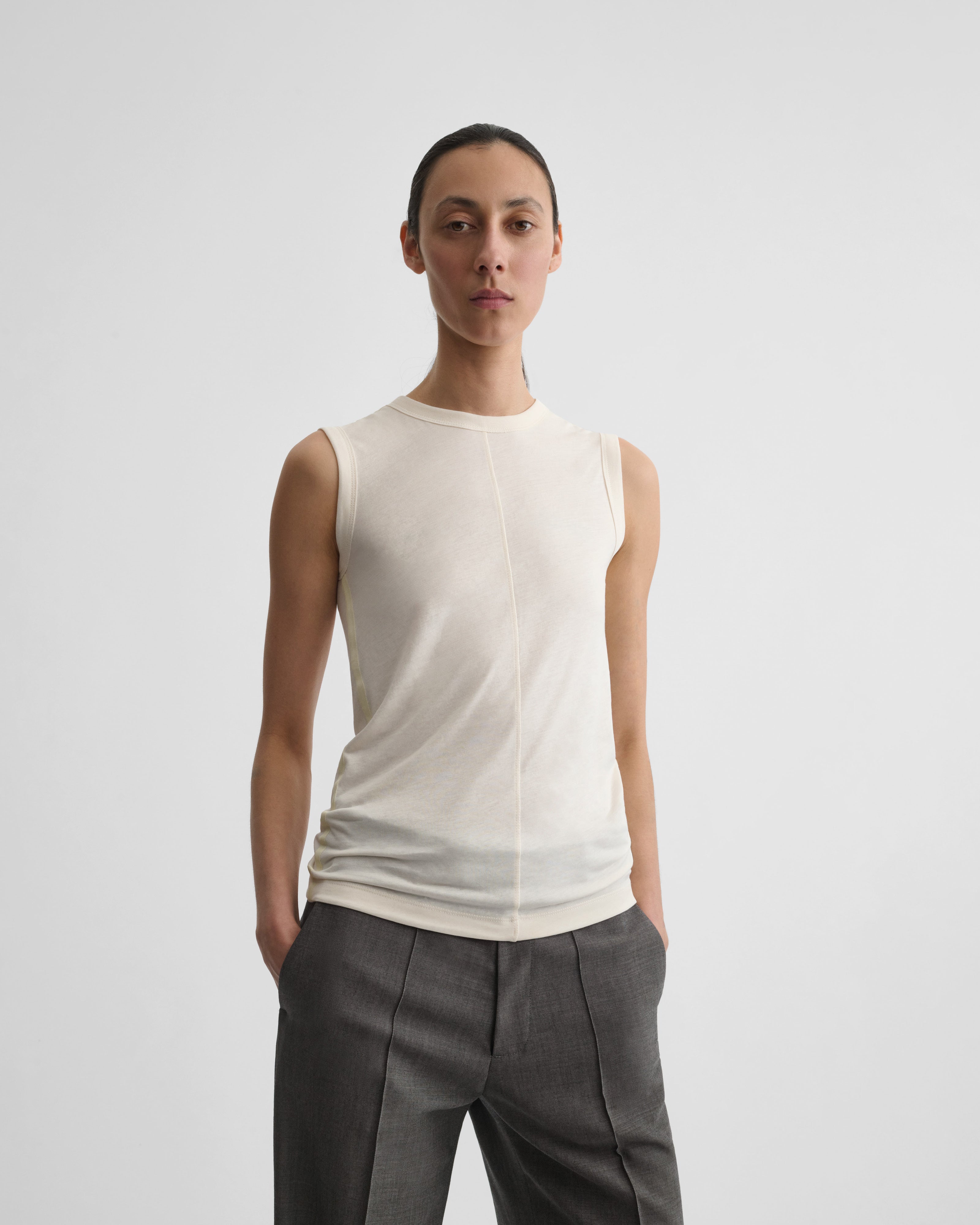 phoebe philo タンクトップ PHOEBE PHILO | UNDERPINNING TANK TOP | IVORY COTTON