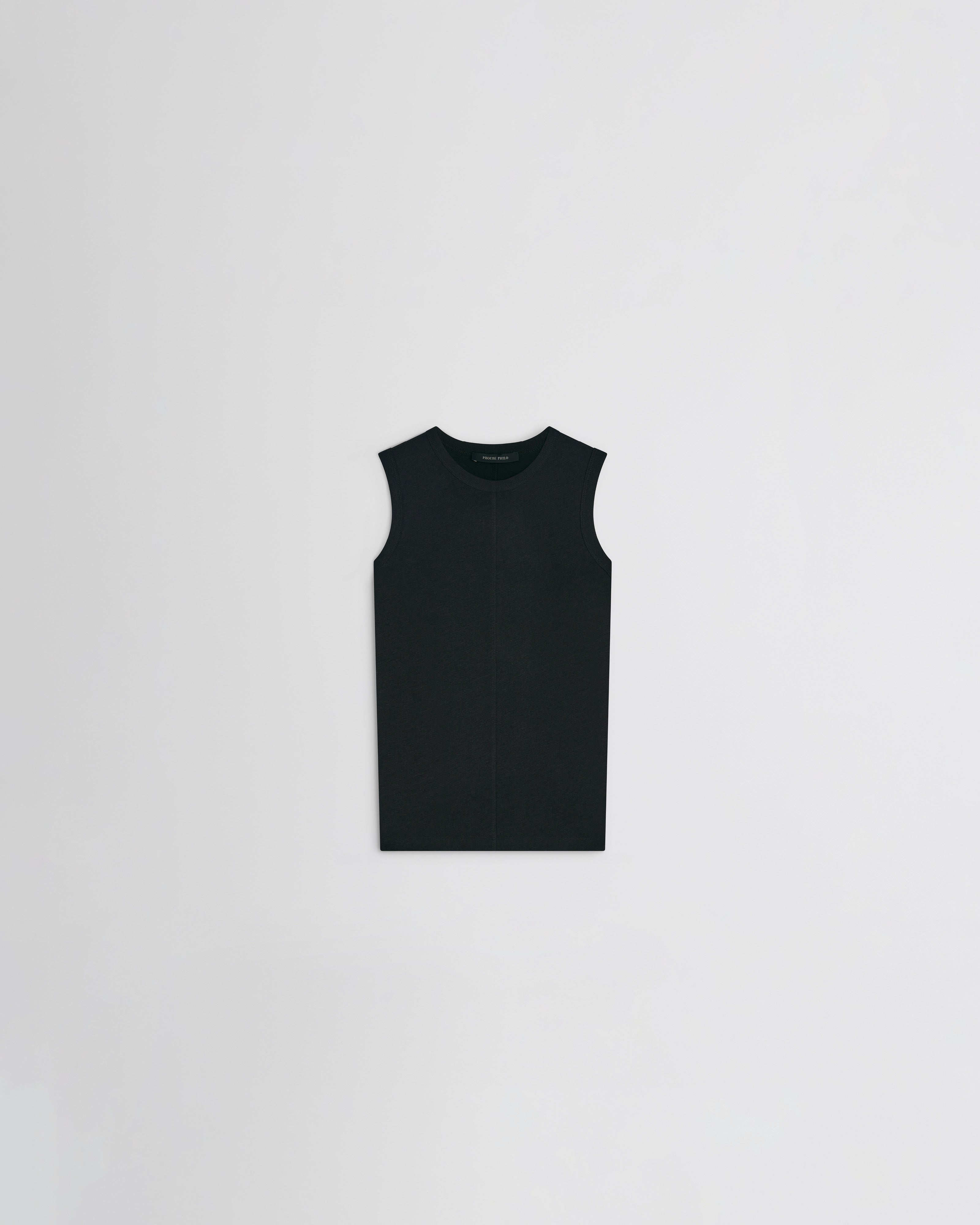 PHOEBE PHILO | UNDERPINNING TANK TOP | BLACK COTTON