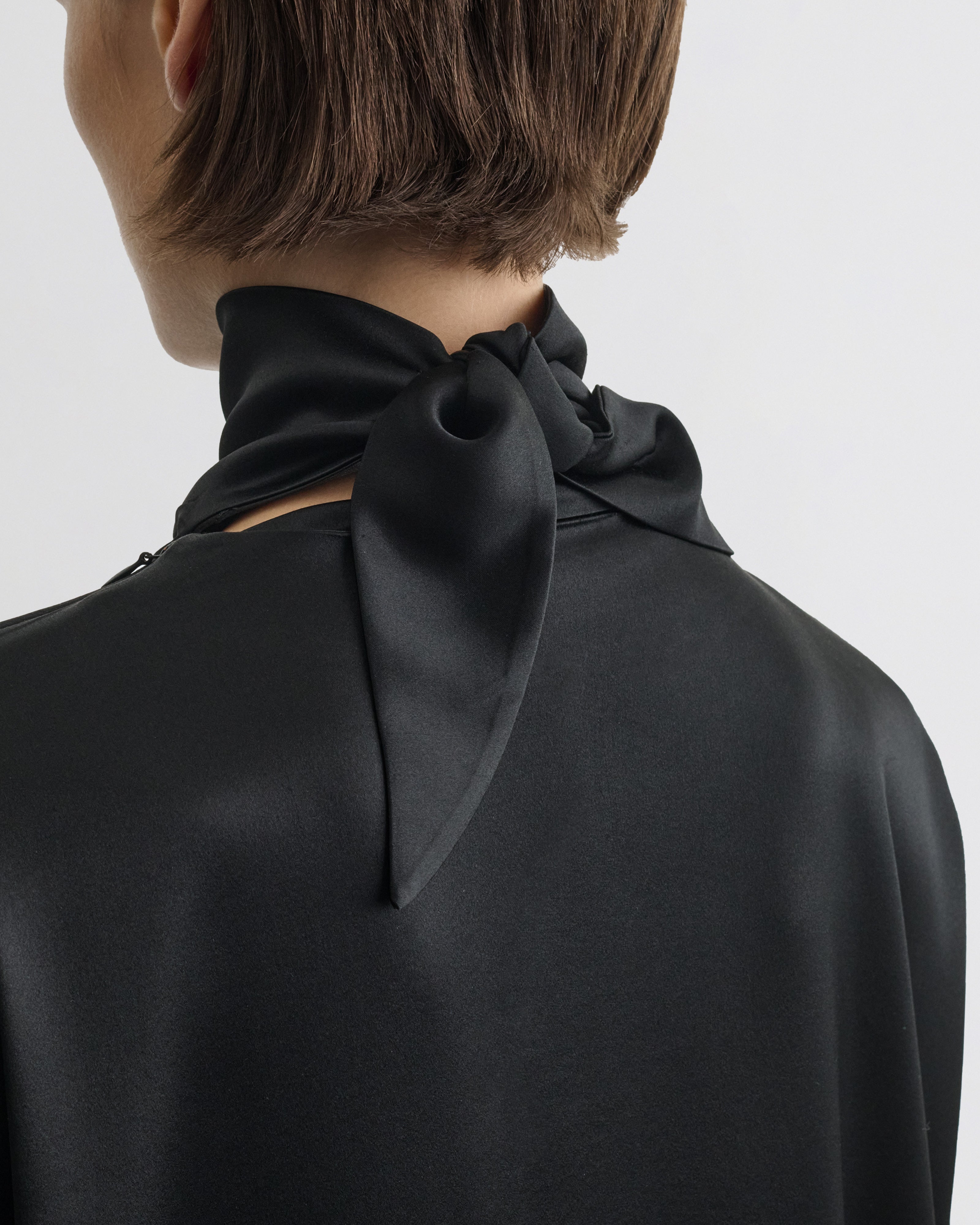 トップス babylclub - Charmy collar top(black) PHOEBE PHILO | LIQUID KNOT COLLAR TOP | BLACK SILK