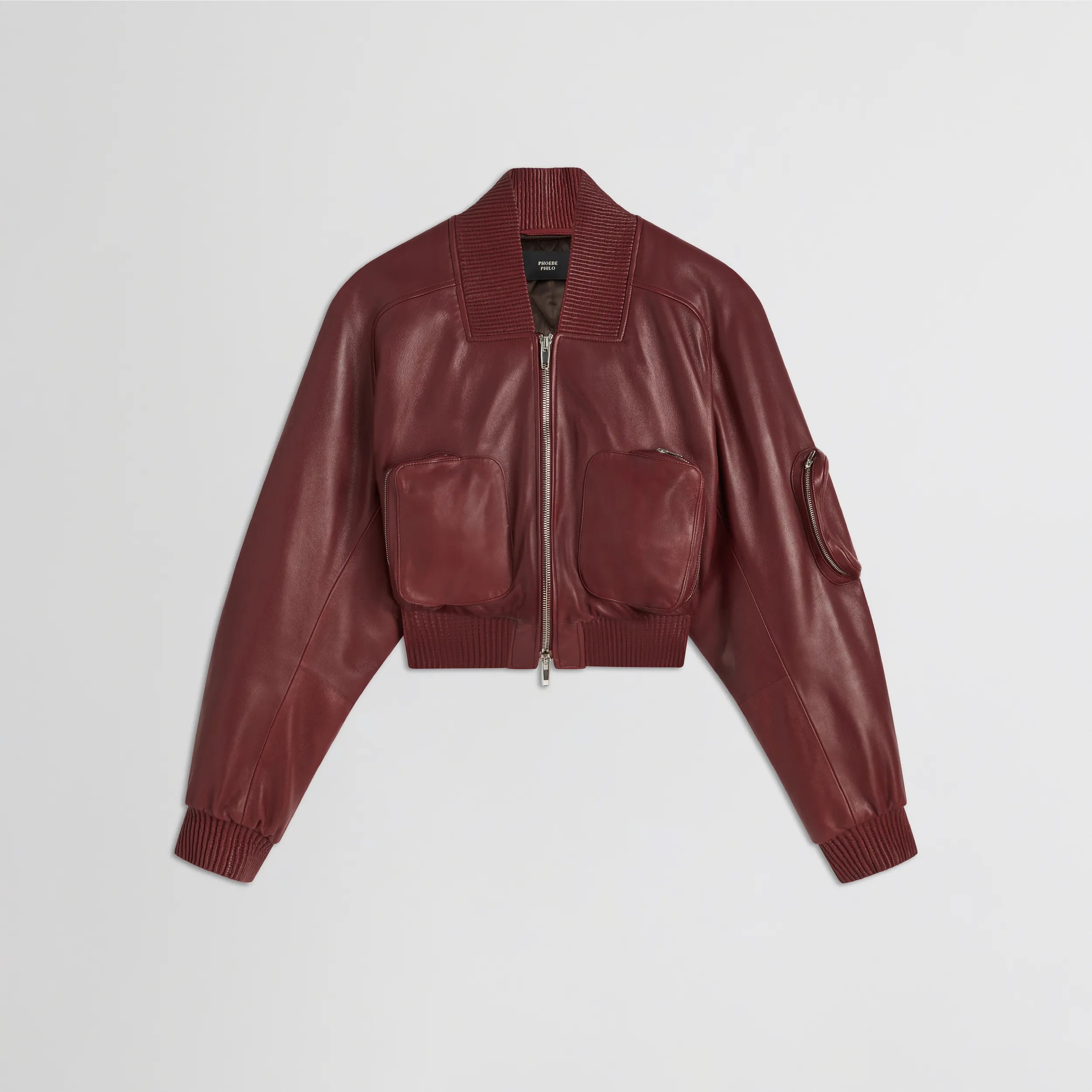 PHOEBE PHILO | POCKET BOMBER JACKET | BRICK LEATHER PHOEBE PHILO | POCKET BOMBER JACKET | BRICK LEATHER
