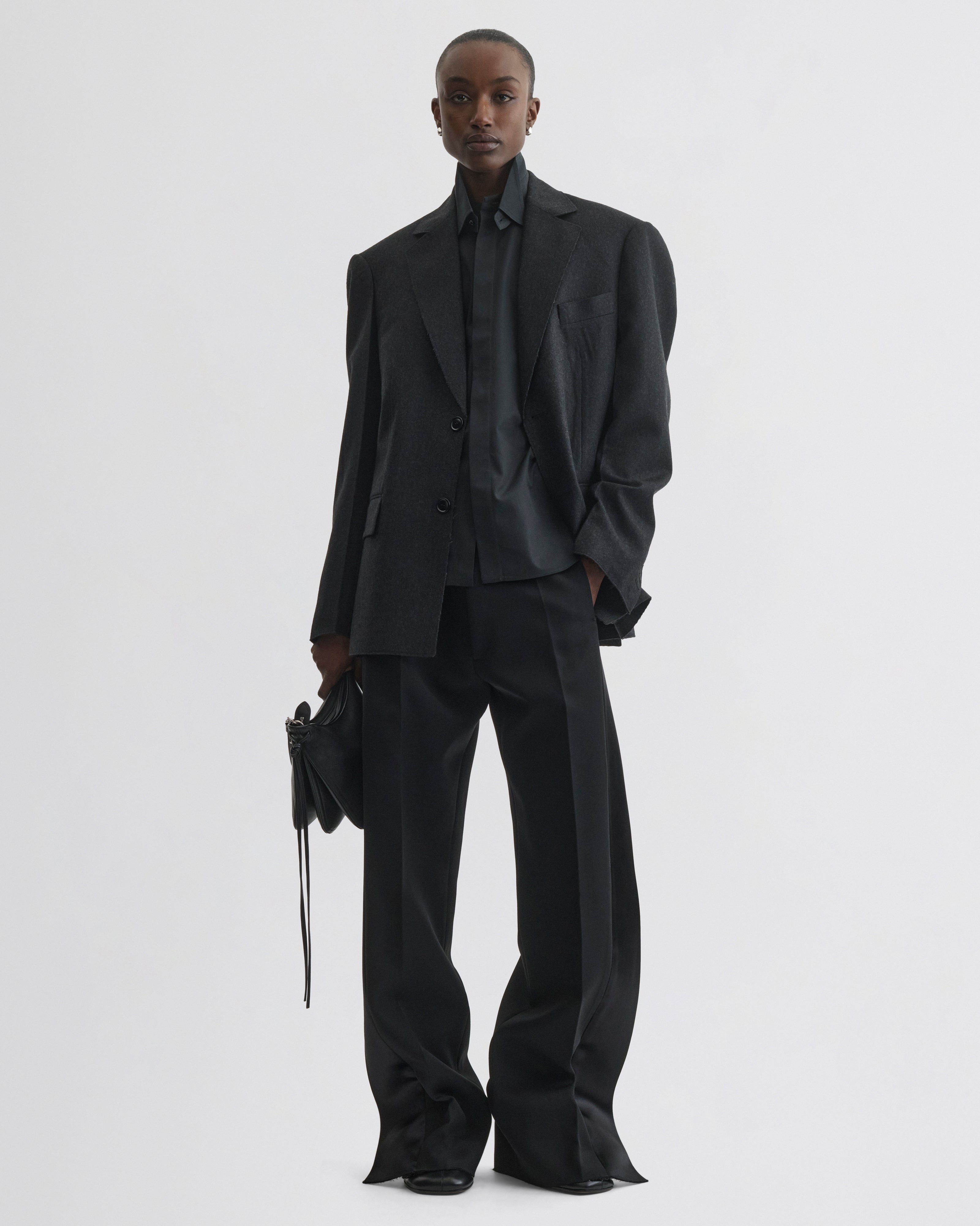 PHOEBE PHILO | TUXEDO JACKET | ANTHRACITE WOOL