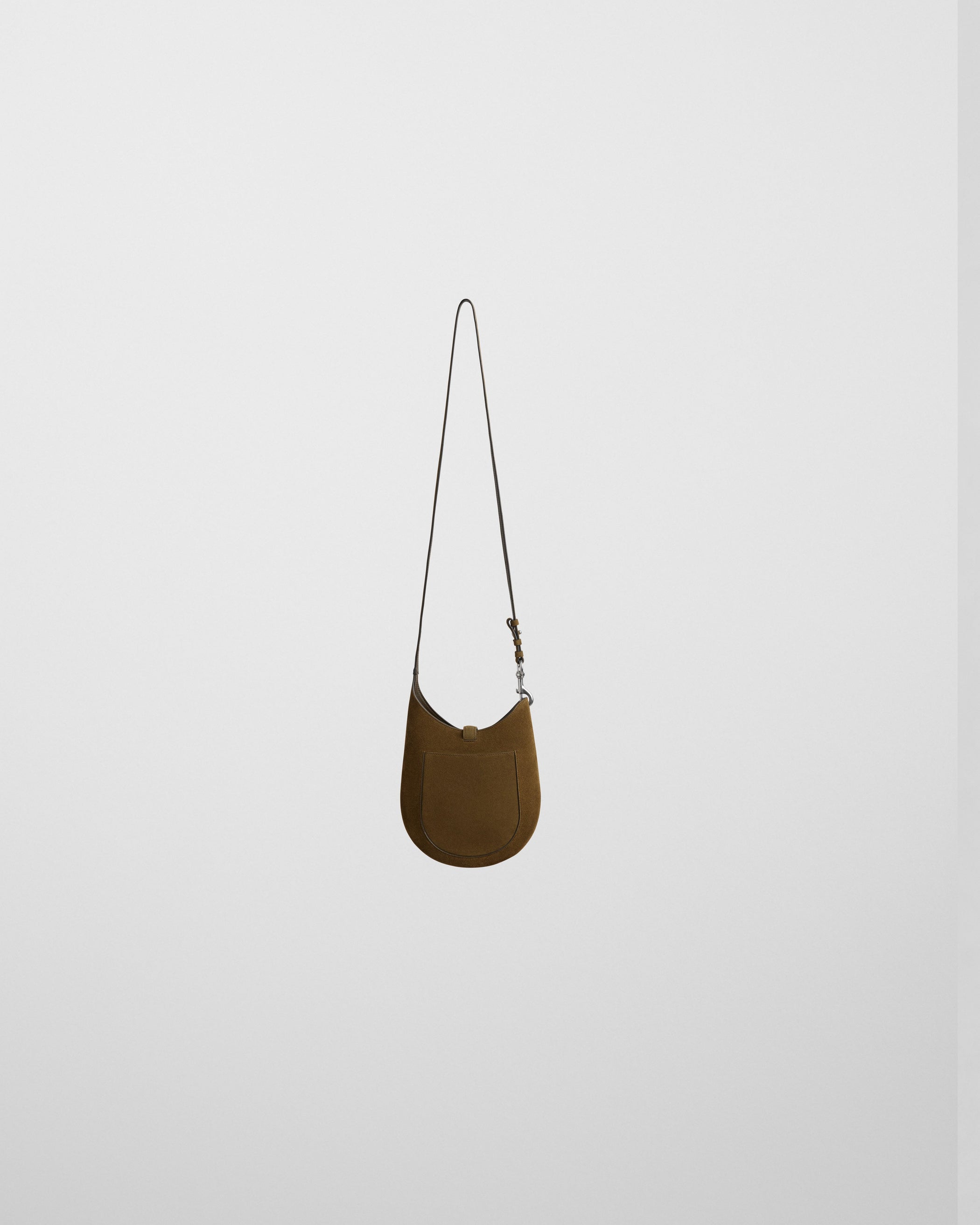 Back view of MINI BEAN SLING in olive suede