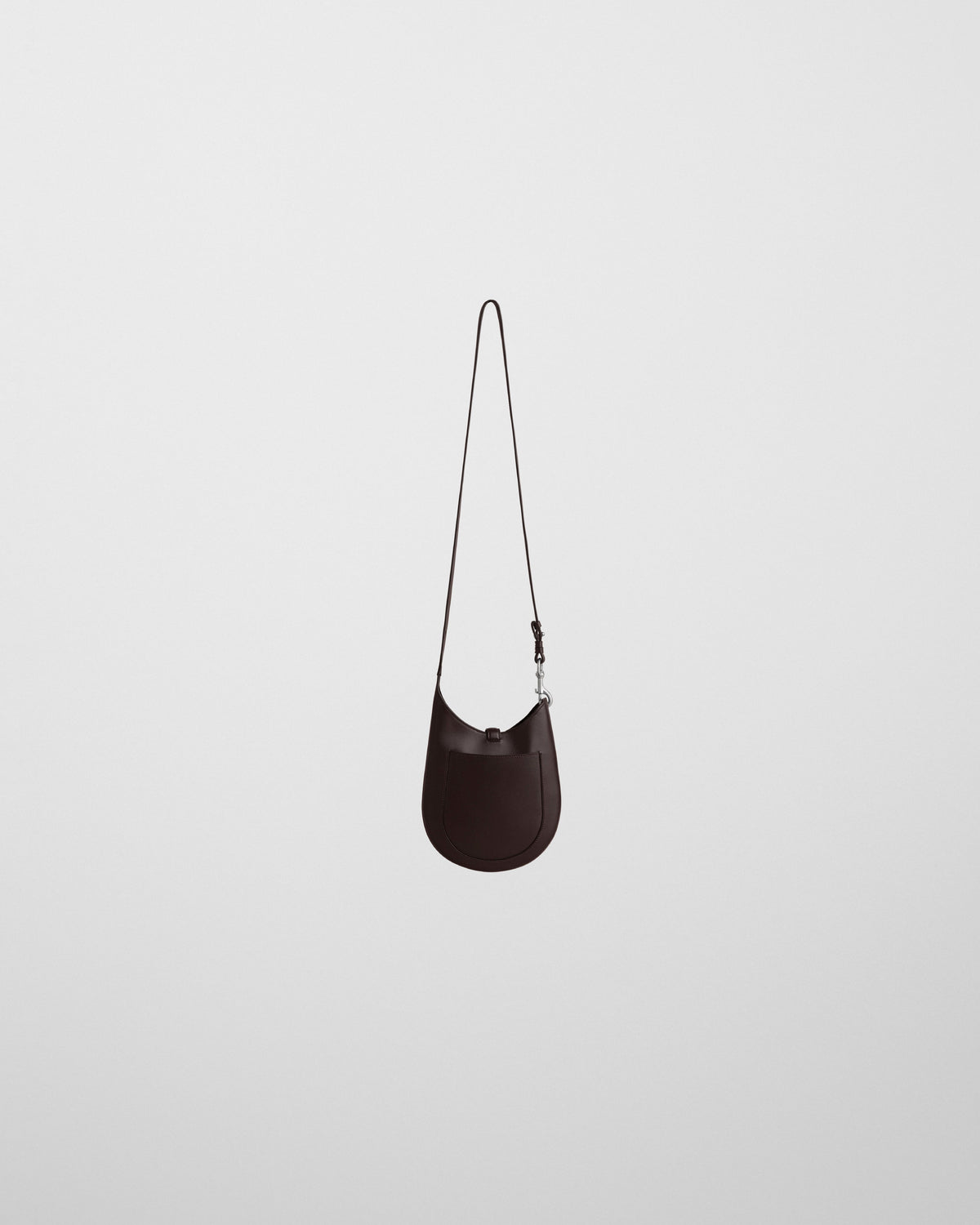 Back view of MINI BEAN SLING in chocolate brown leather