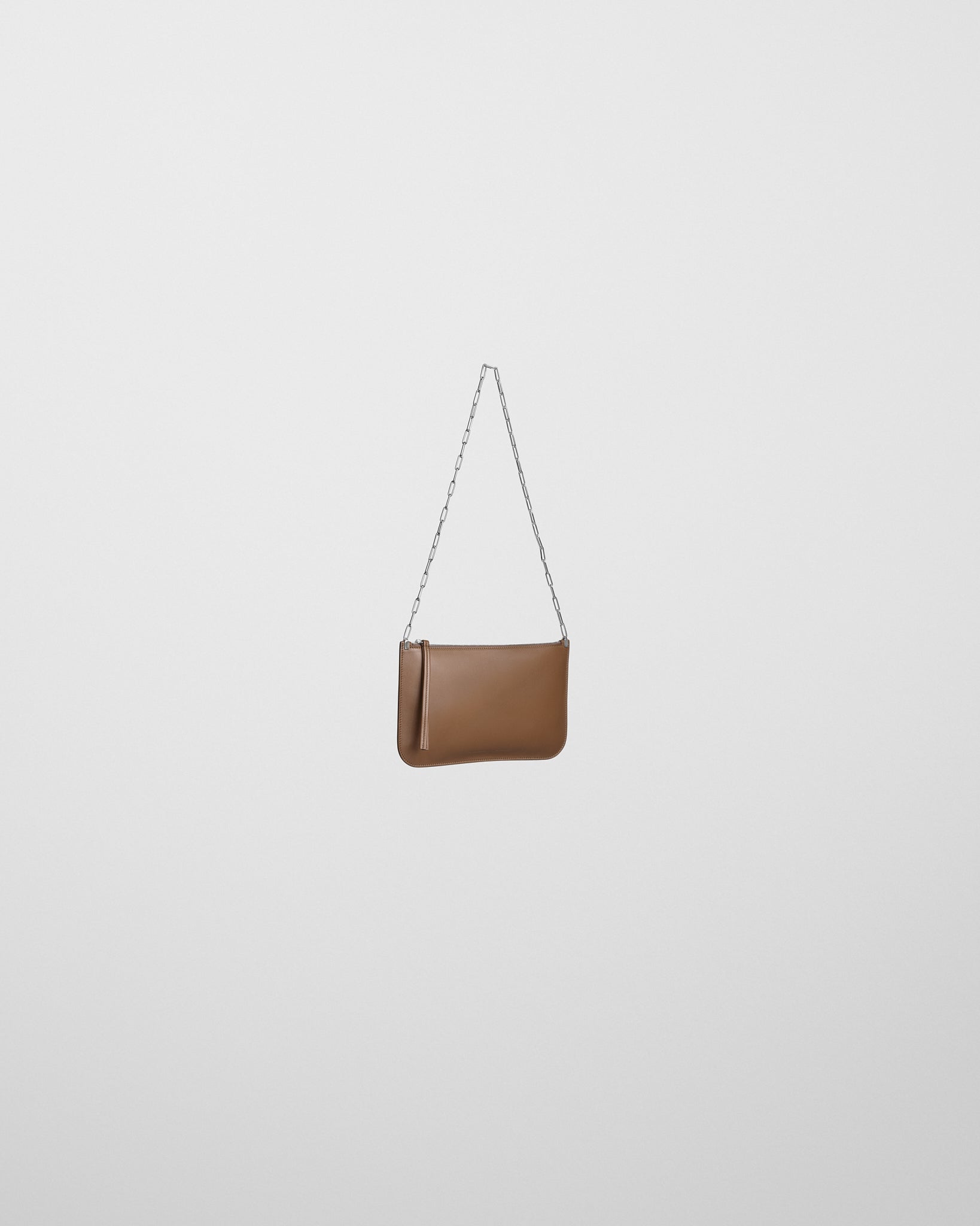 View of SLIP POUCH in khaki leather