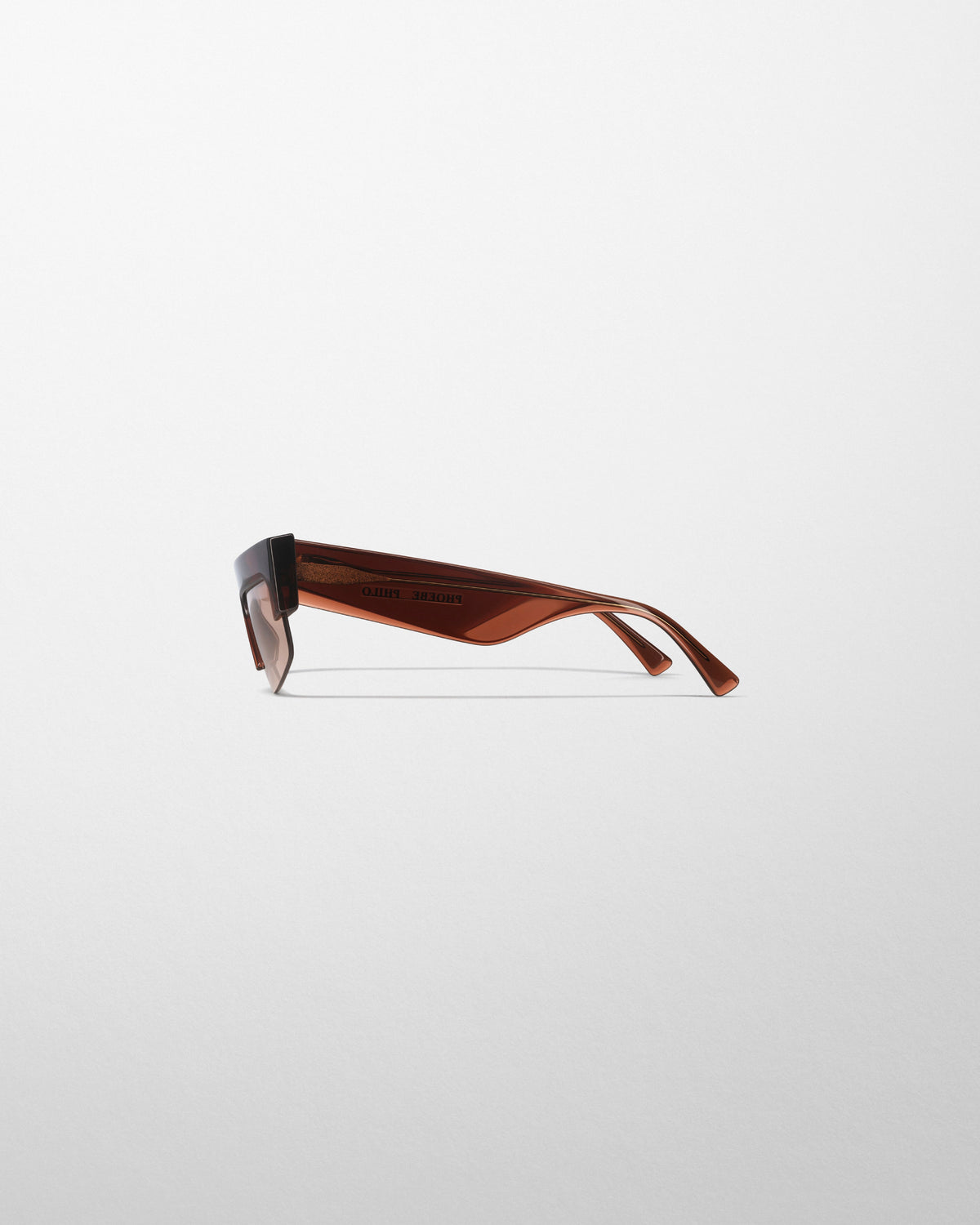 Side view of SLICED CRUISE SUNGLASSES in chestnut acetate