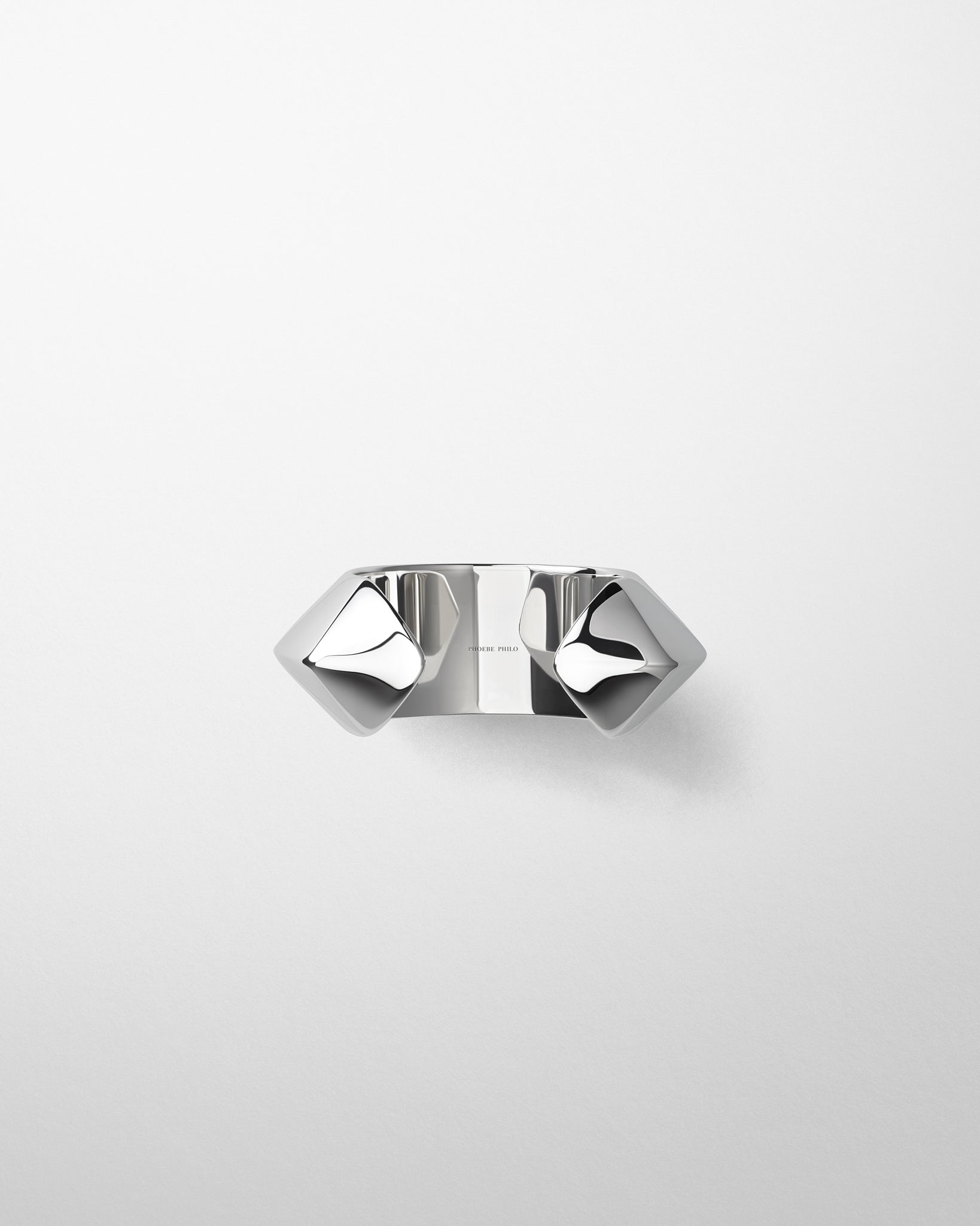 Flat back view of ORB CUFF in silver