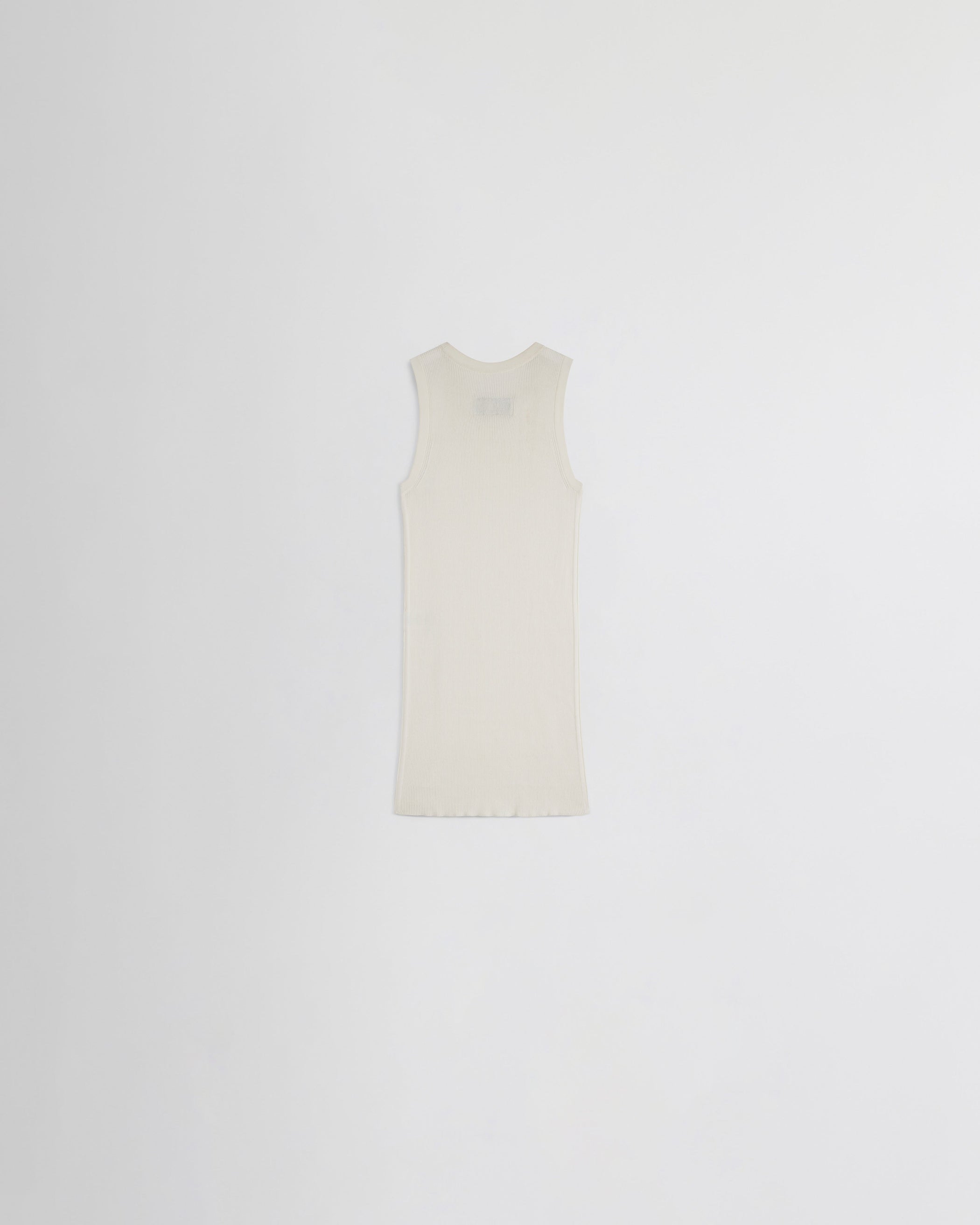 View of RIB TANK in cream wool