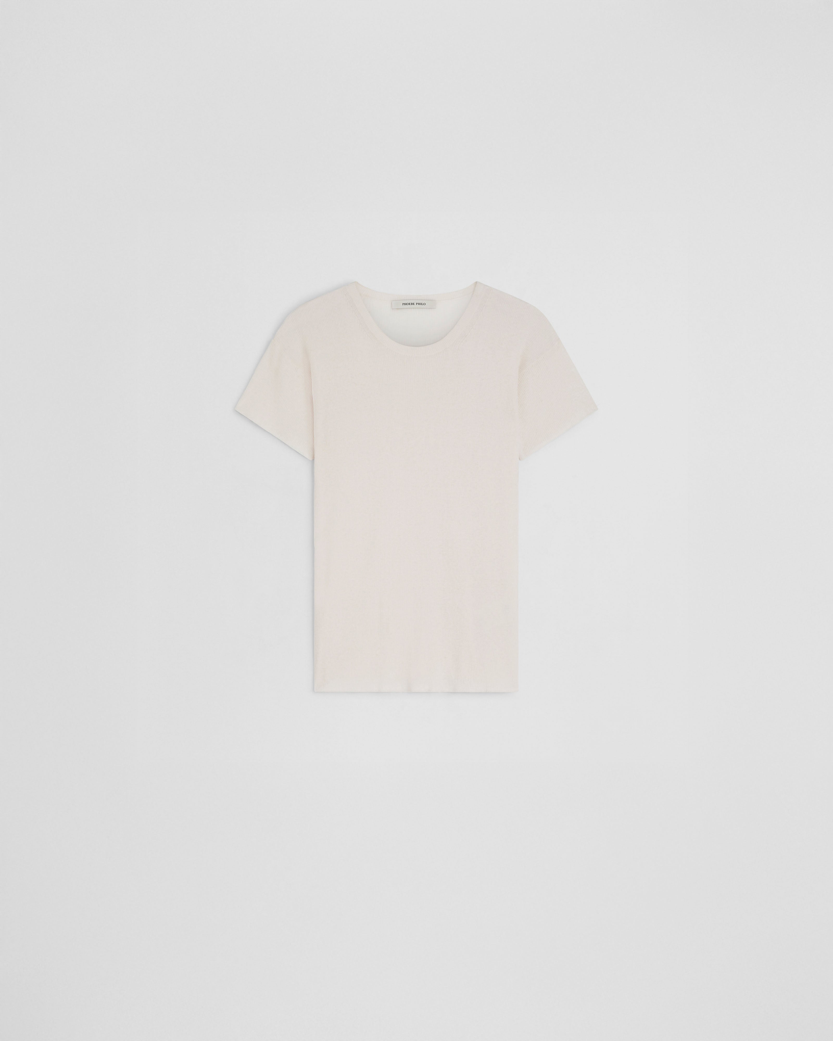 PHOEBE PHILO Tシャツ PHOEBE PHILO US | SCOOP NECK RIB T-shirt | ivory cotton