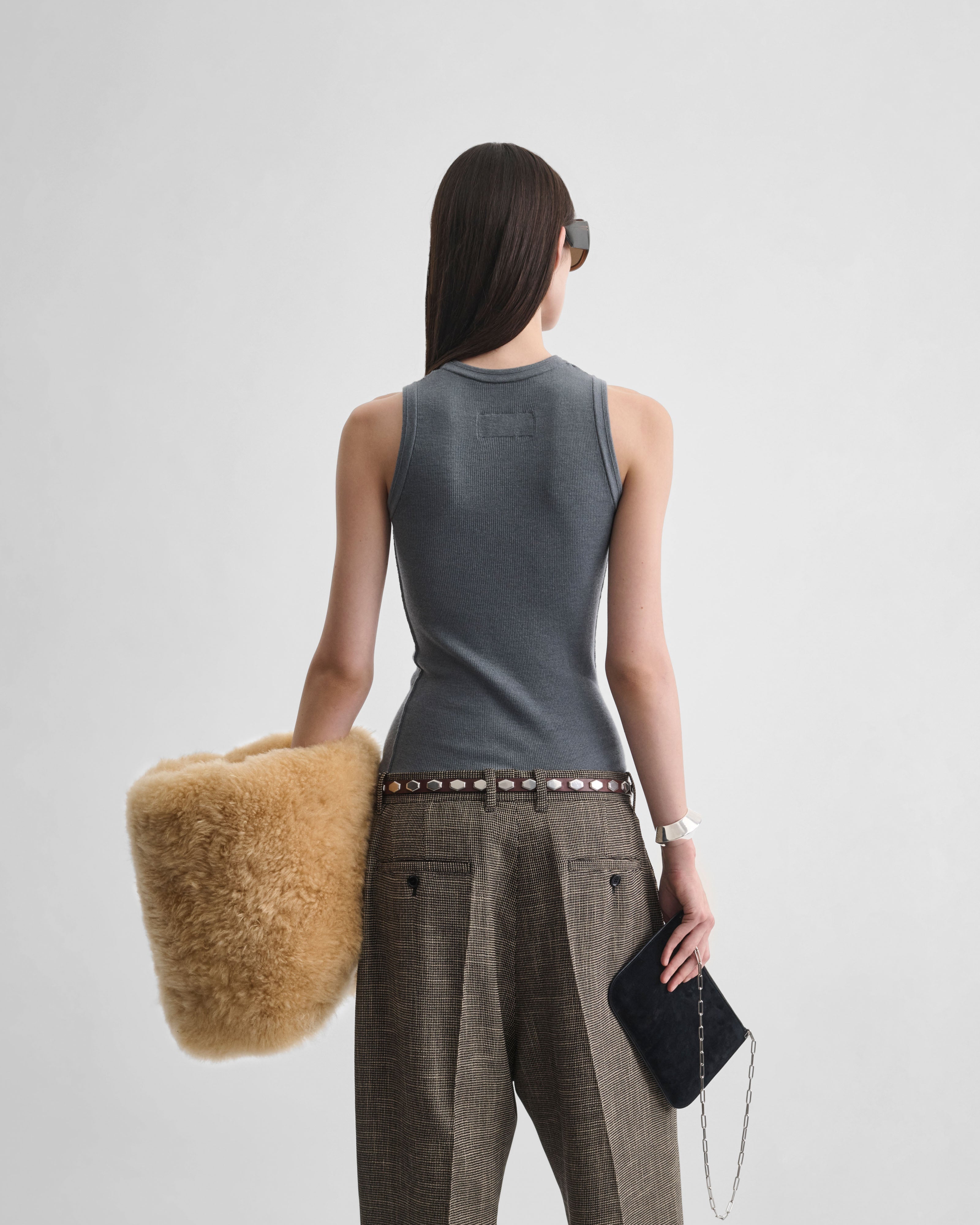 PHOEBE PHILO US | RIBBED TANK | grey wool