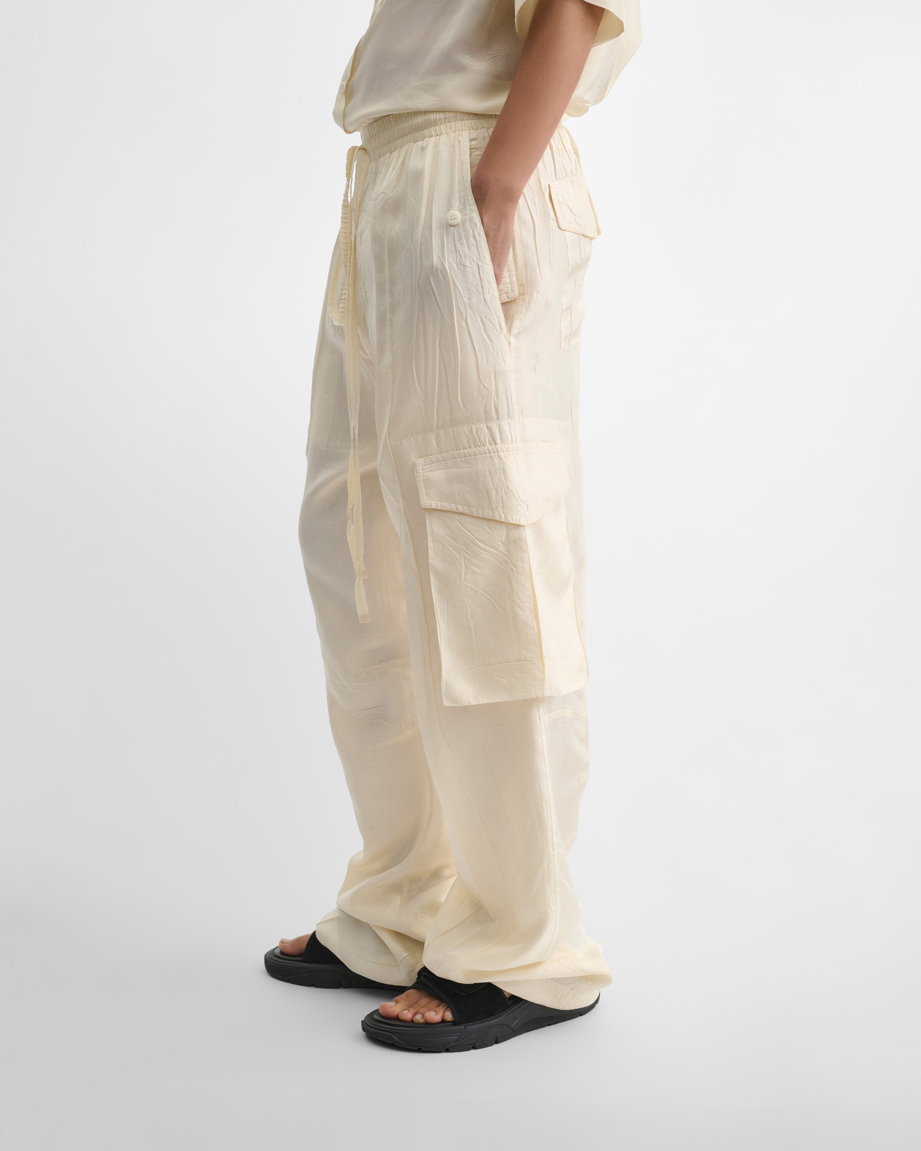 PHOEBE PHILO | CARGO TROUSERS | VANILLA SILK