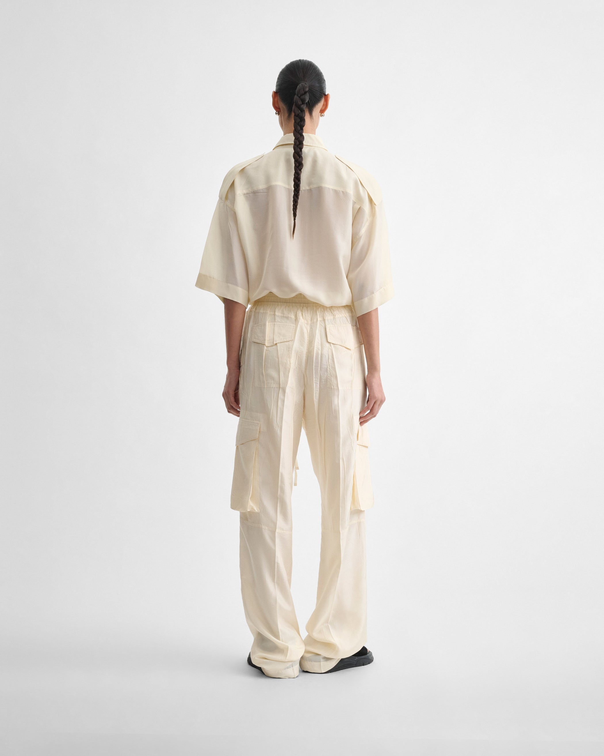 View of CARGO TROUSERS in vanilla silk