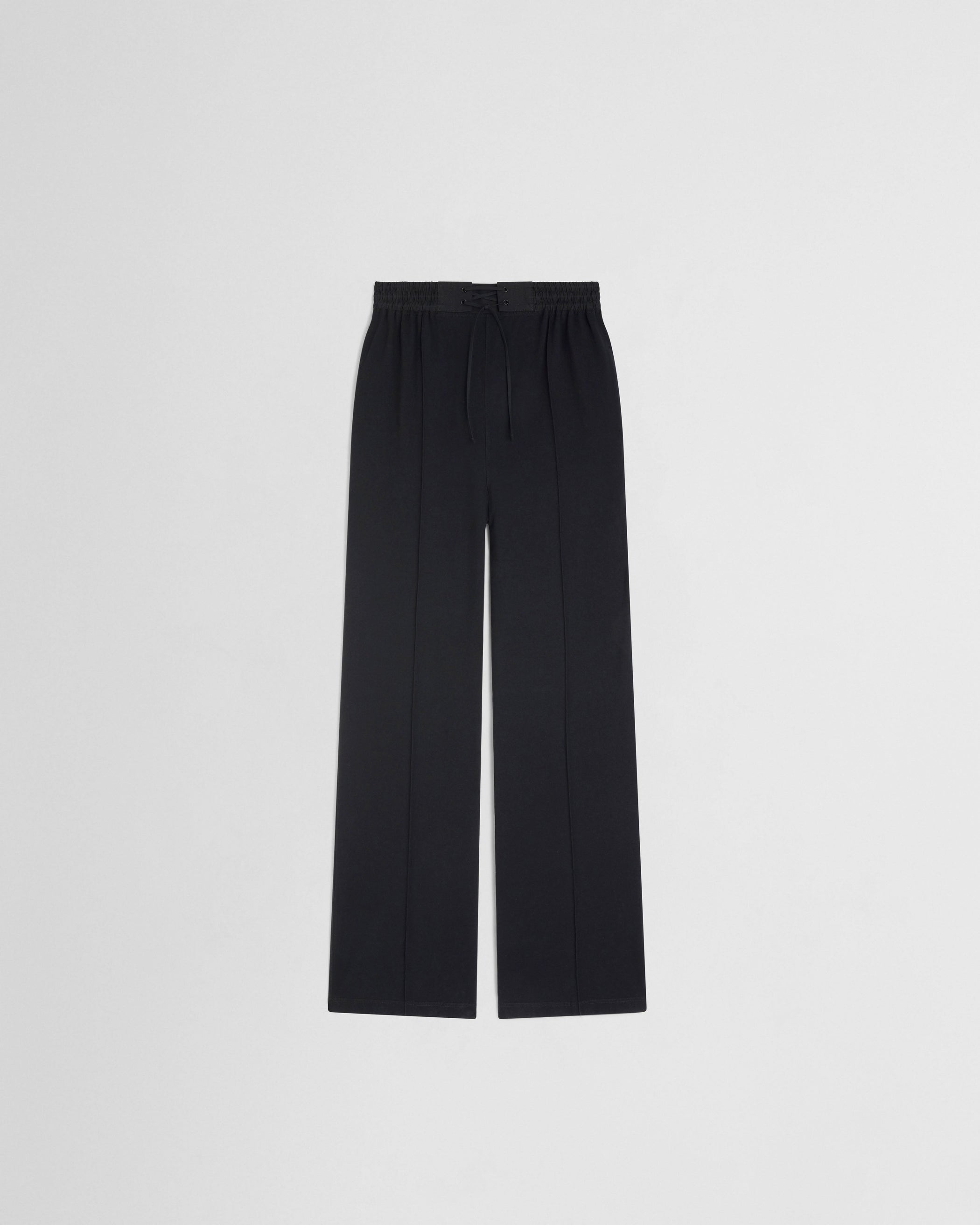 Flat front view of JOGGER in black jersey