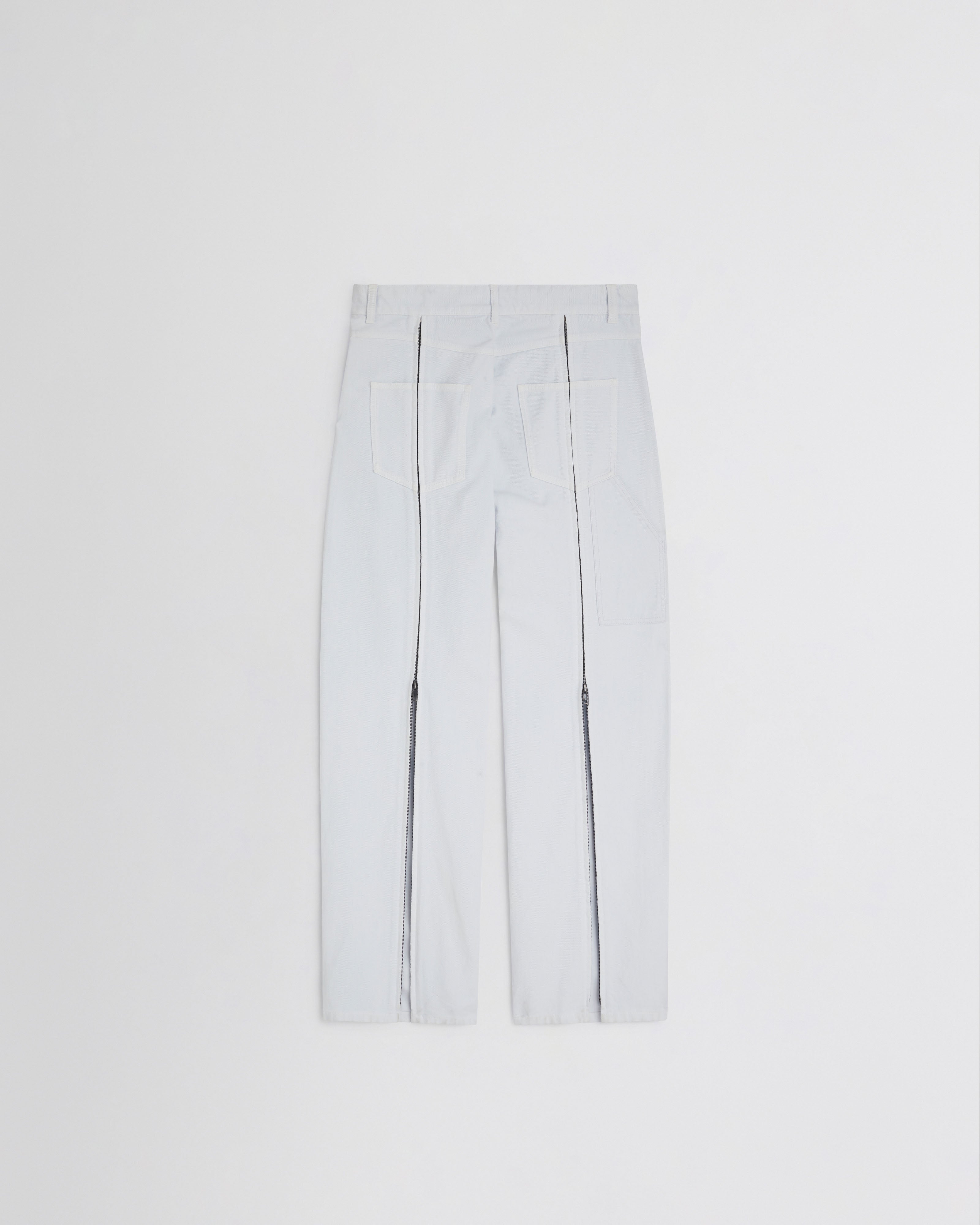 PHOEBE PHILO US | RELAXED ZIP JEANS |pale ice blue cotton