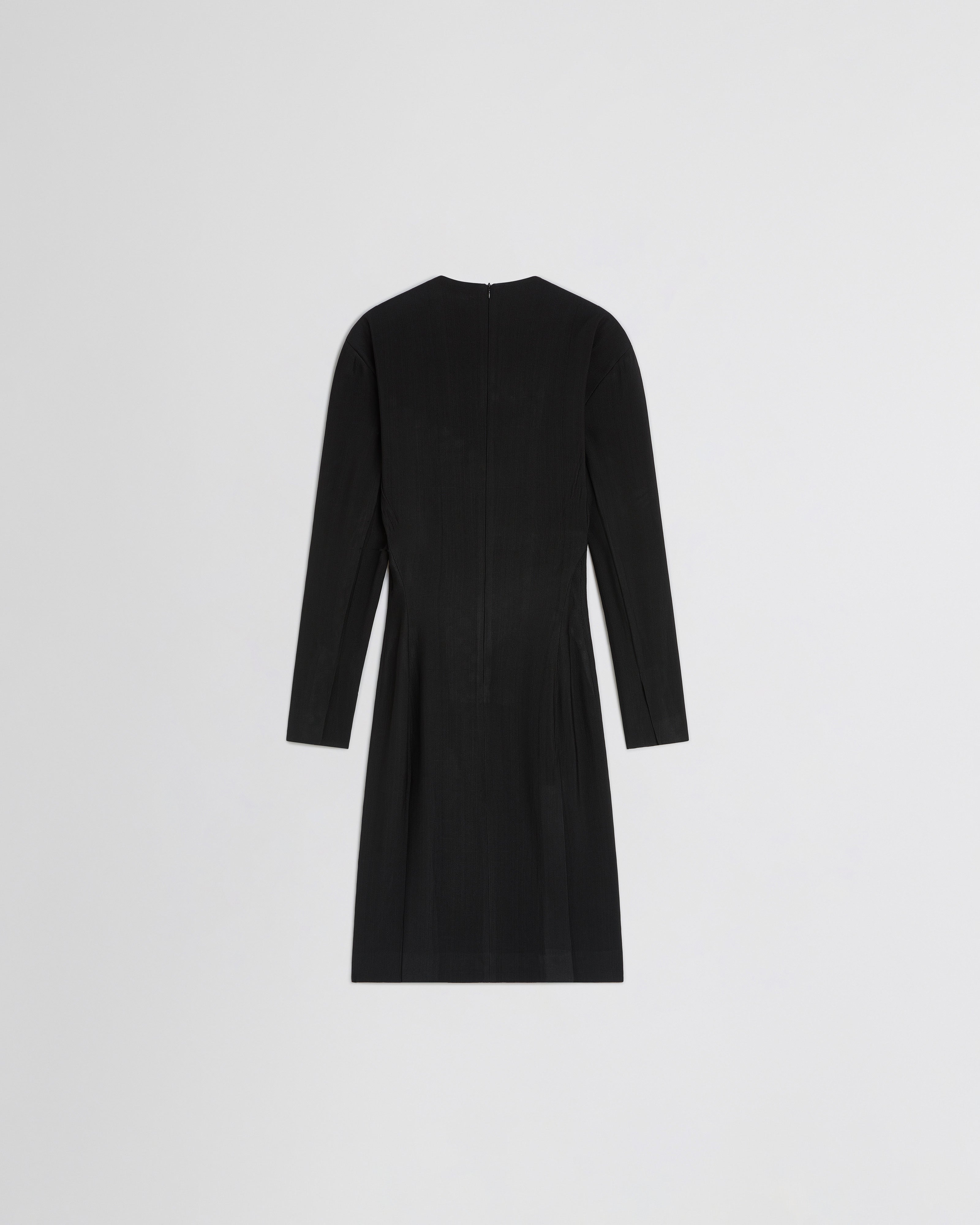long sleeve black tailored dress Tanya Buttoned Long Sleeve Maxi Dress / Black | MESHKI