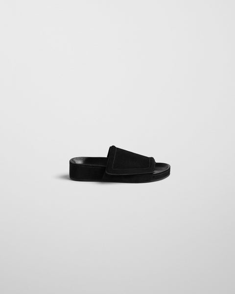 PHOEBE PHILO | WIDE SLIDE | BLACK SUEDE