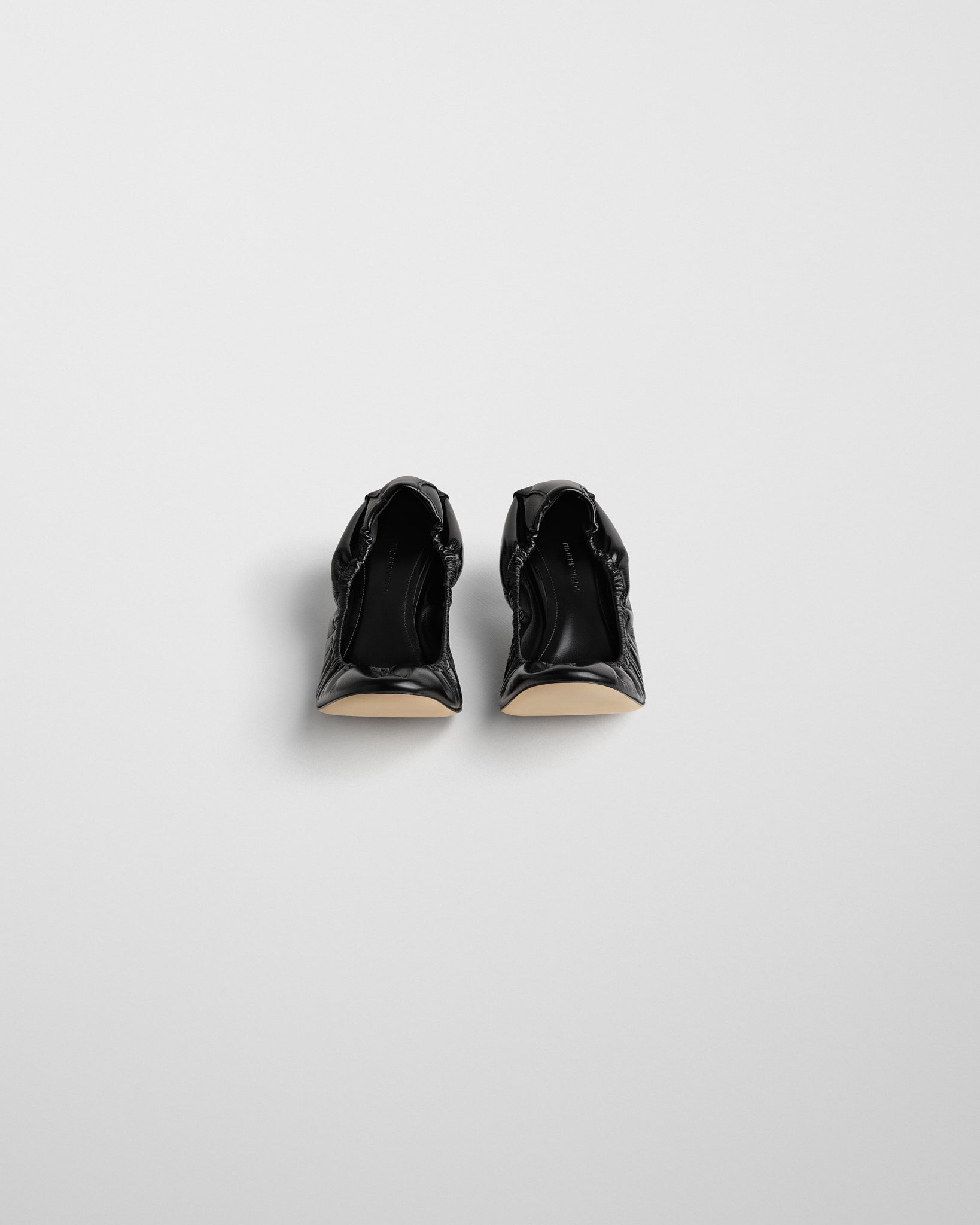 View of LOW PUCKER PUMP 45 in black leather