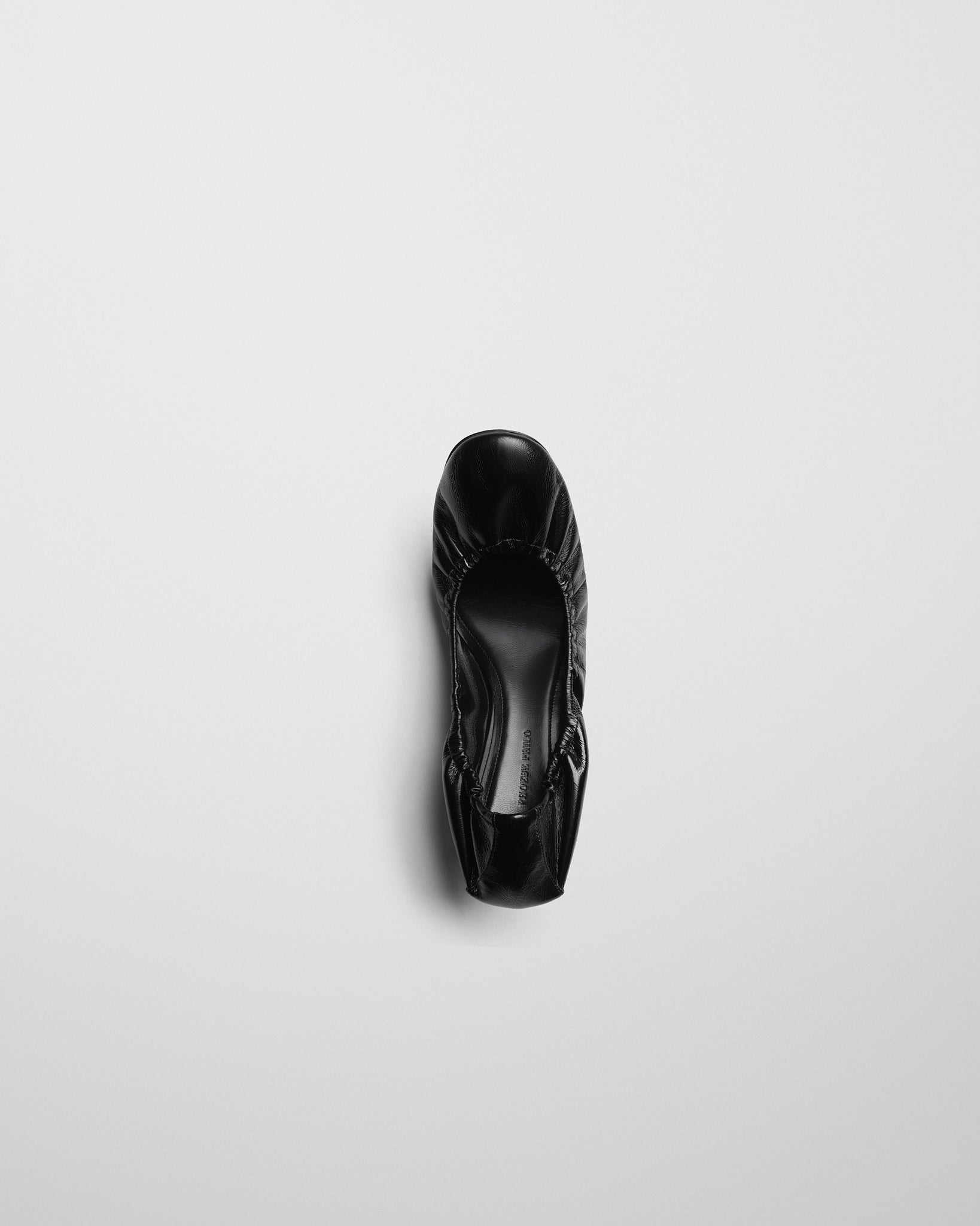 View of LOW PUCKER PUMP 45 in black leather