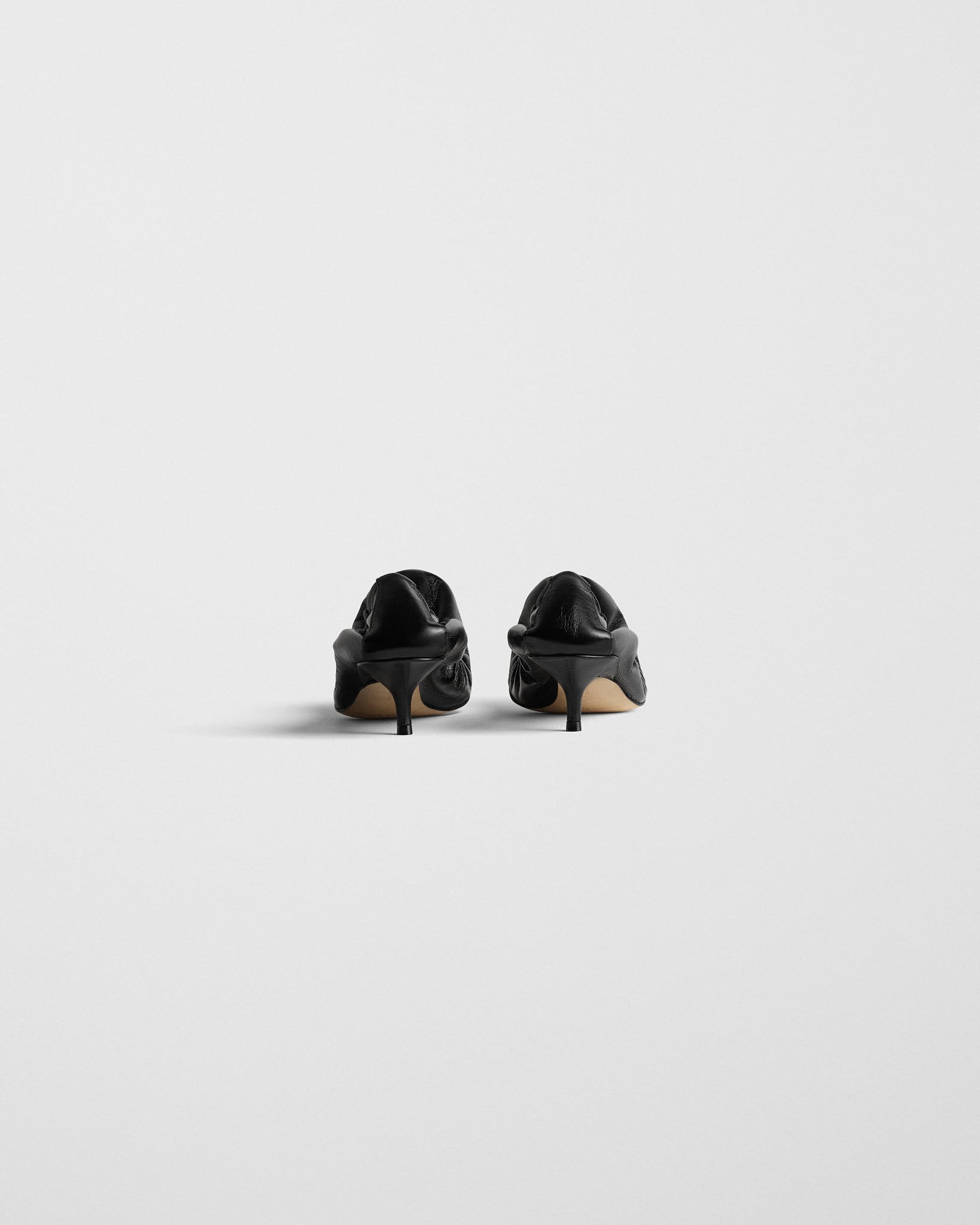 View of LOW PUCKER PUMP 45 in black leather