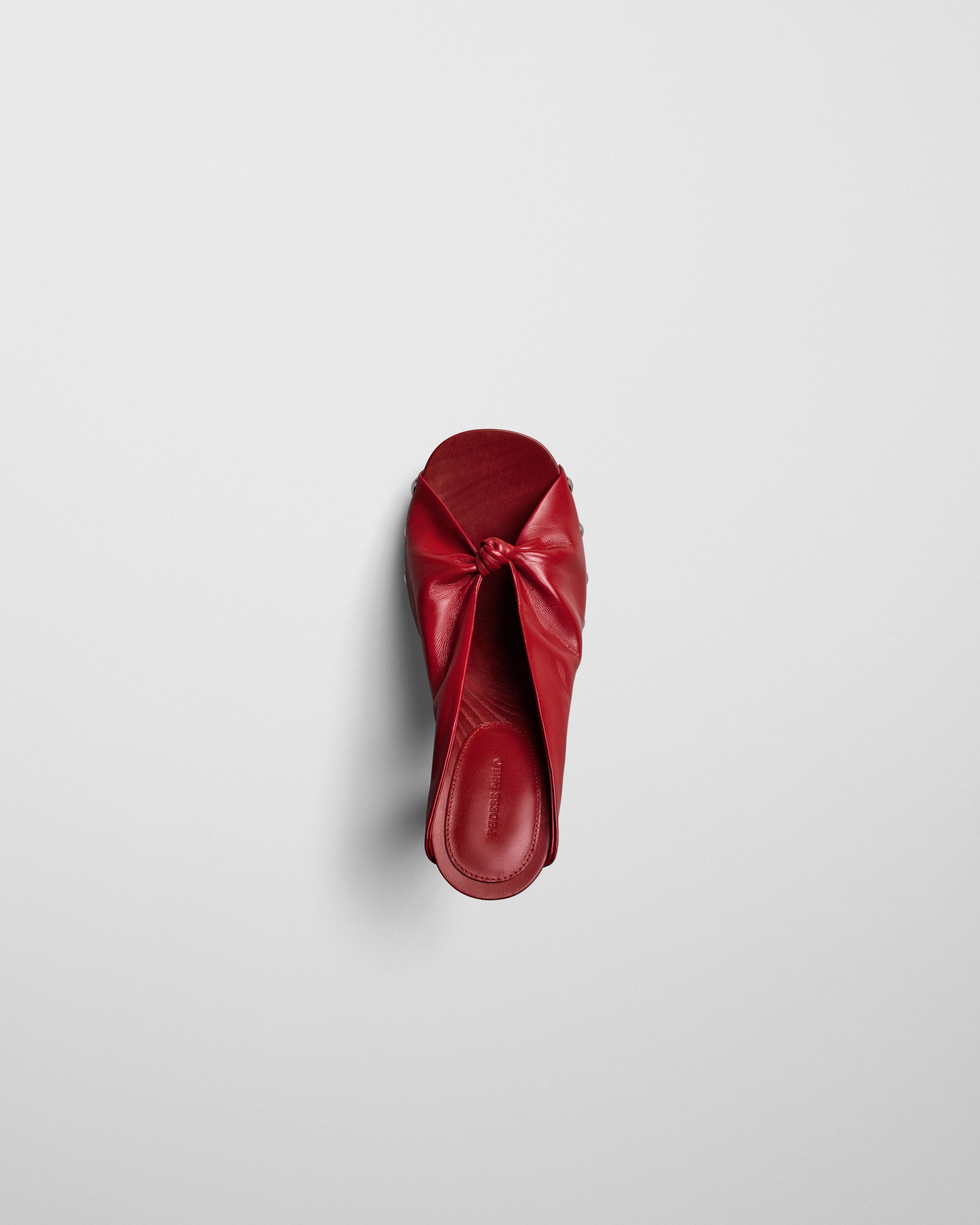 PHOEBE PHILO | KNOTTED CLOG | candy red leather