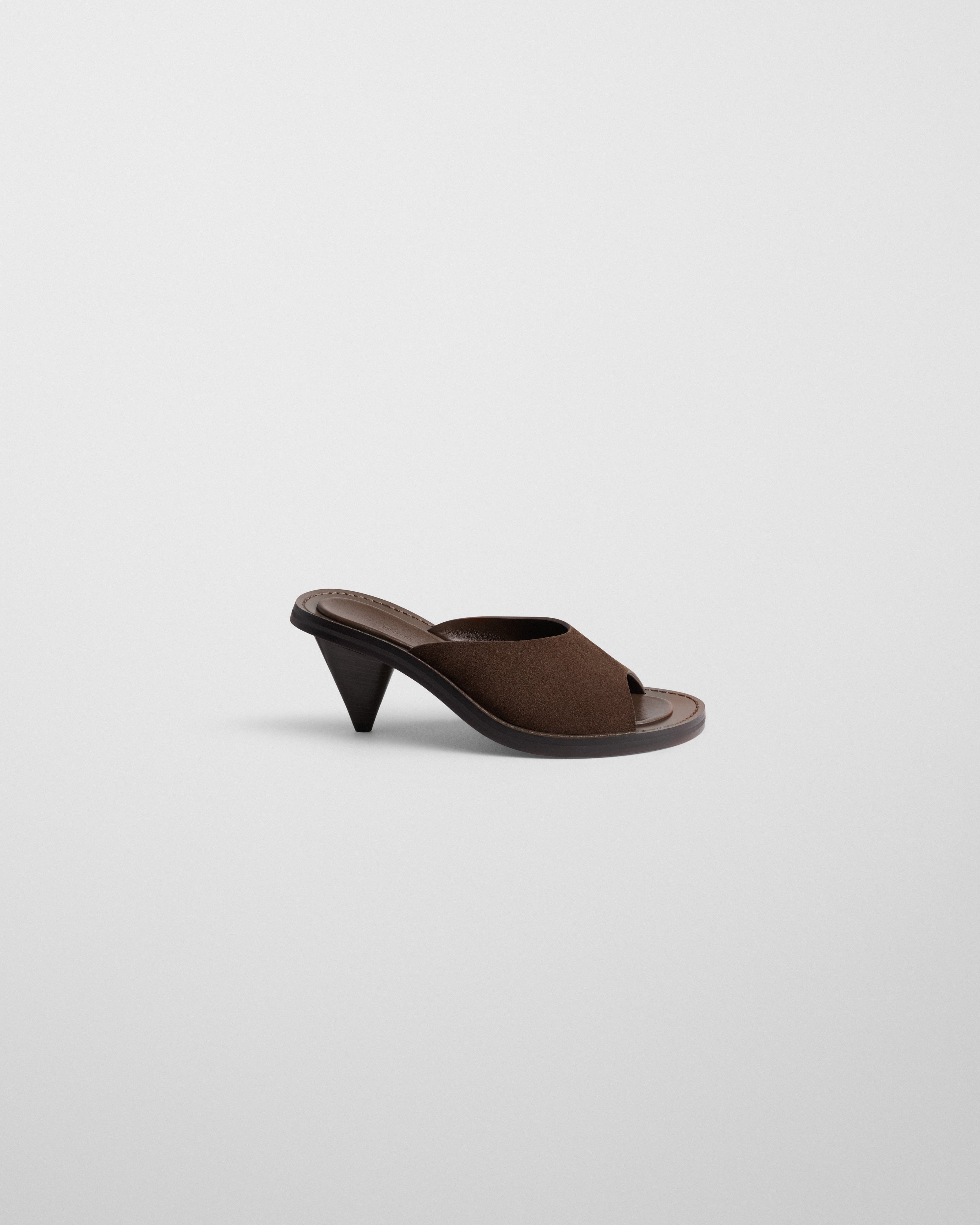 PHOEBE PHILO | STRAP MULE | BLACK SUEDE