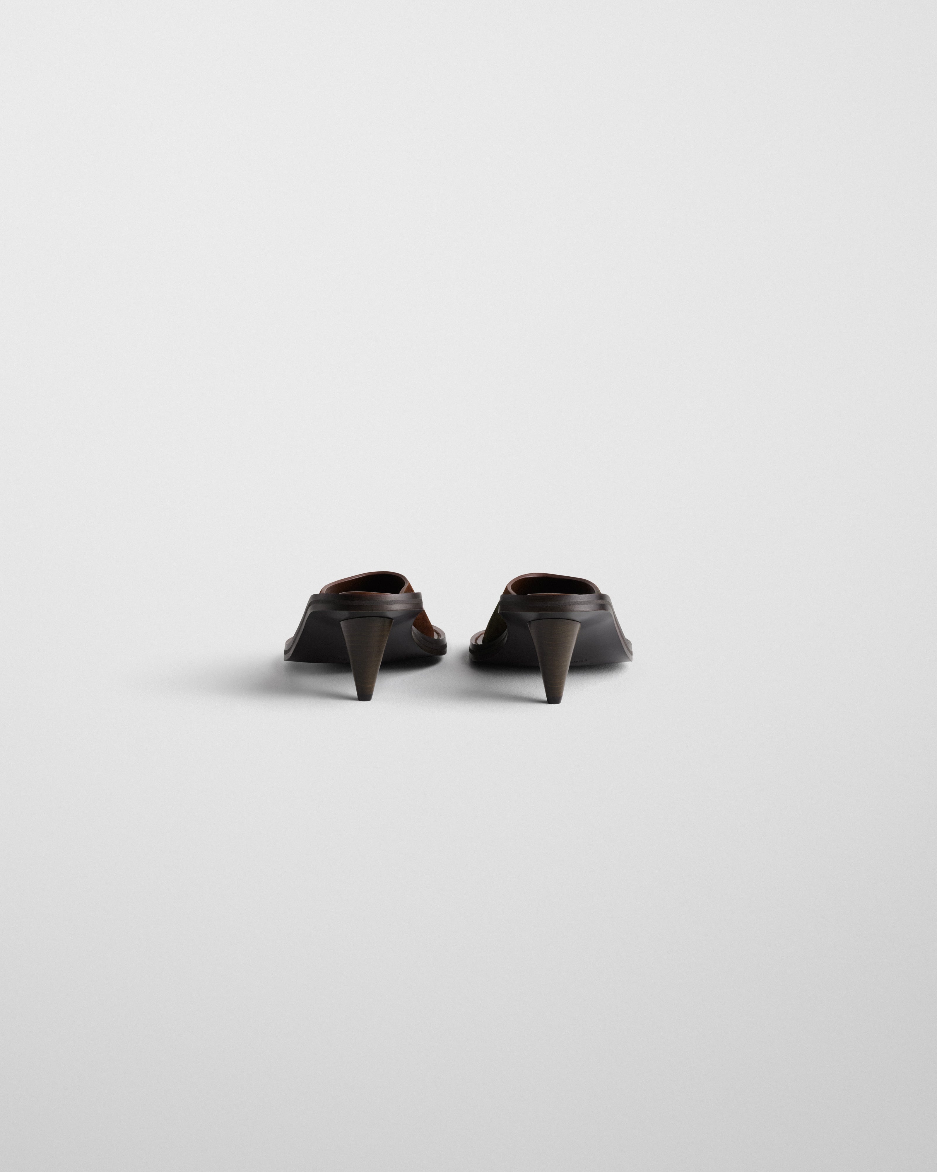 PHOEBE PHILO | STRAP MULE | DARK KHAKI SUEDE