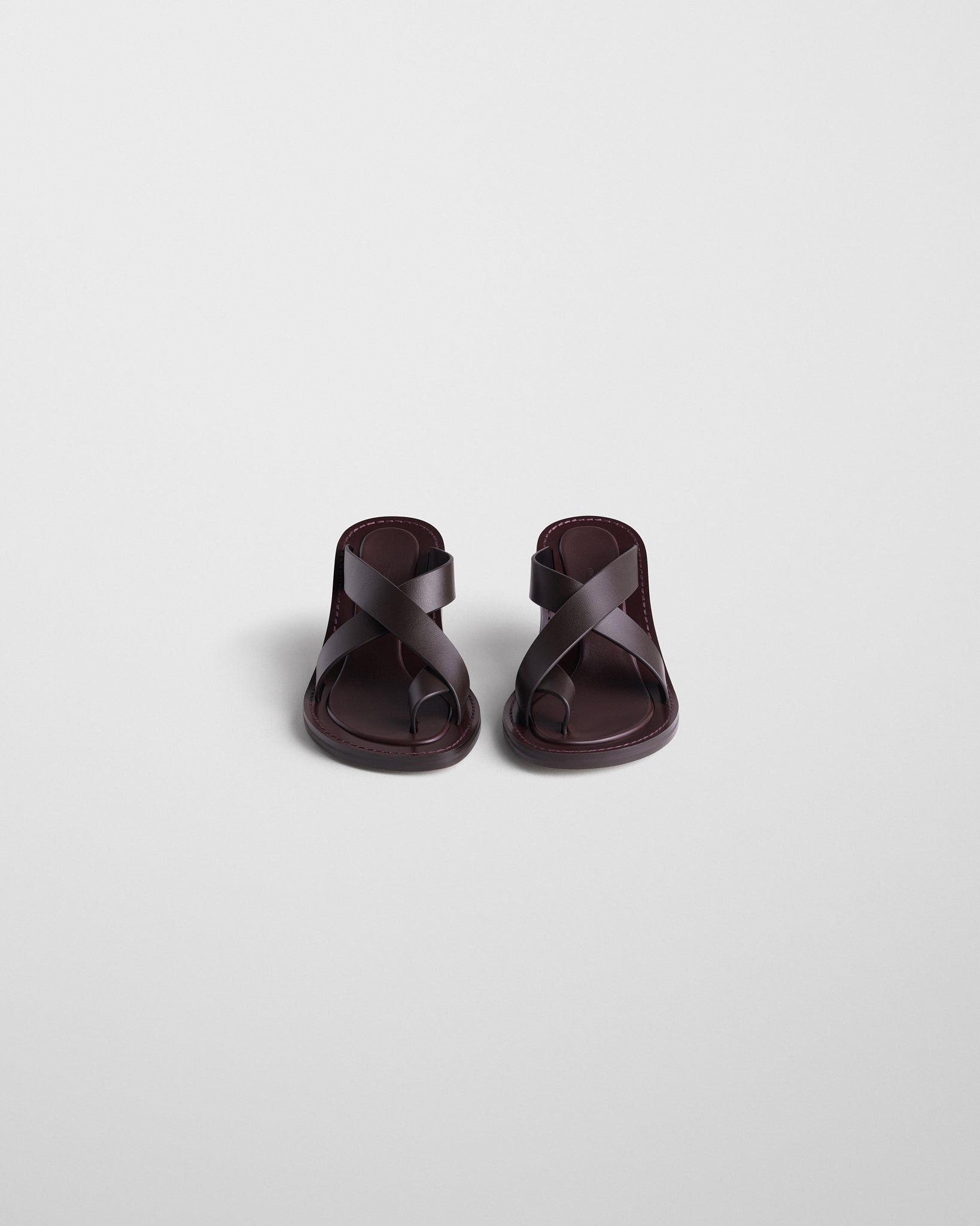 Front view of STRAP SANDAL 75 in oxblood leather