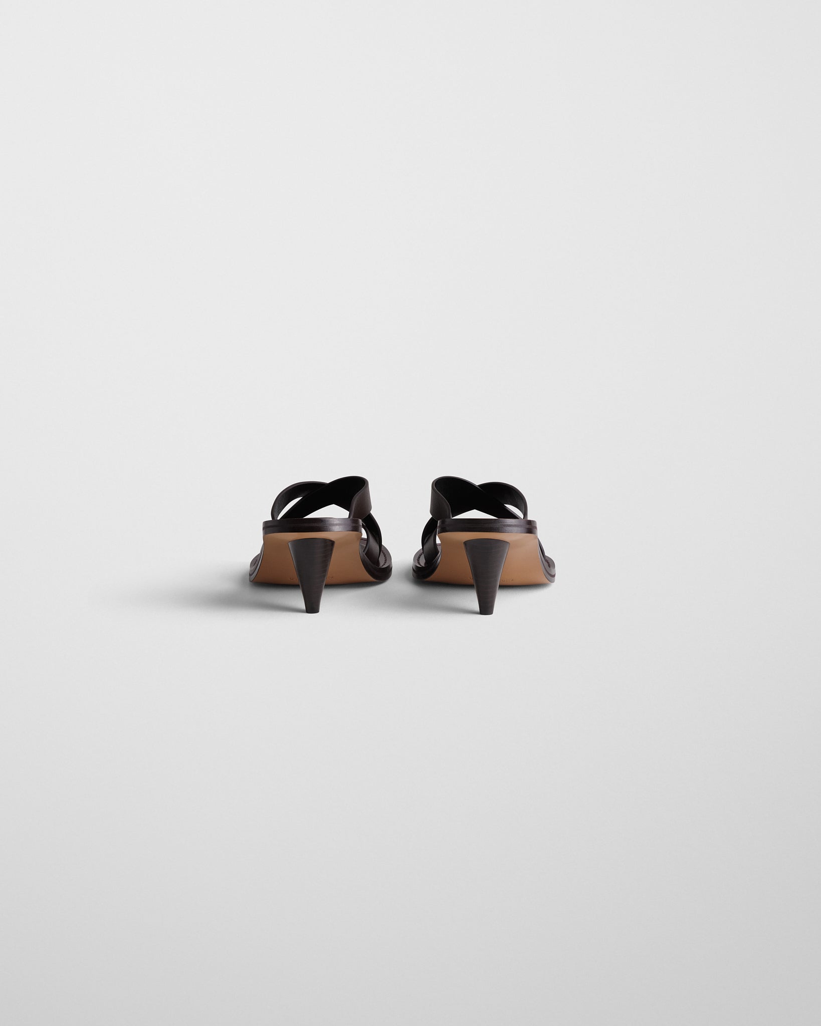 Back view of STRAP SANDAL 75 in oxblood leather