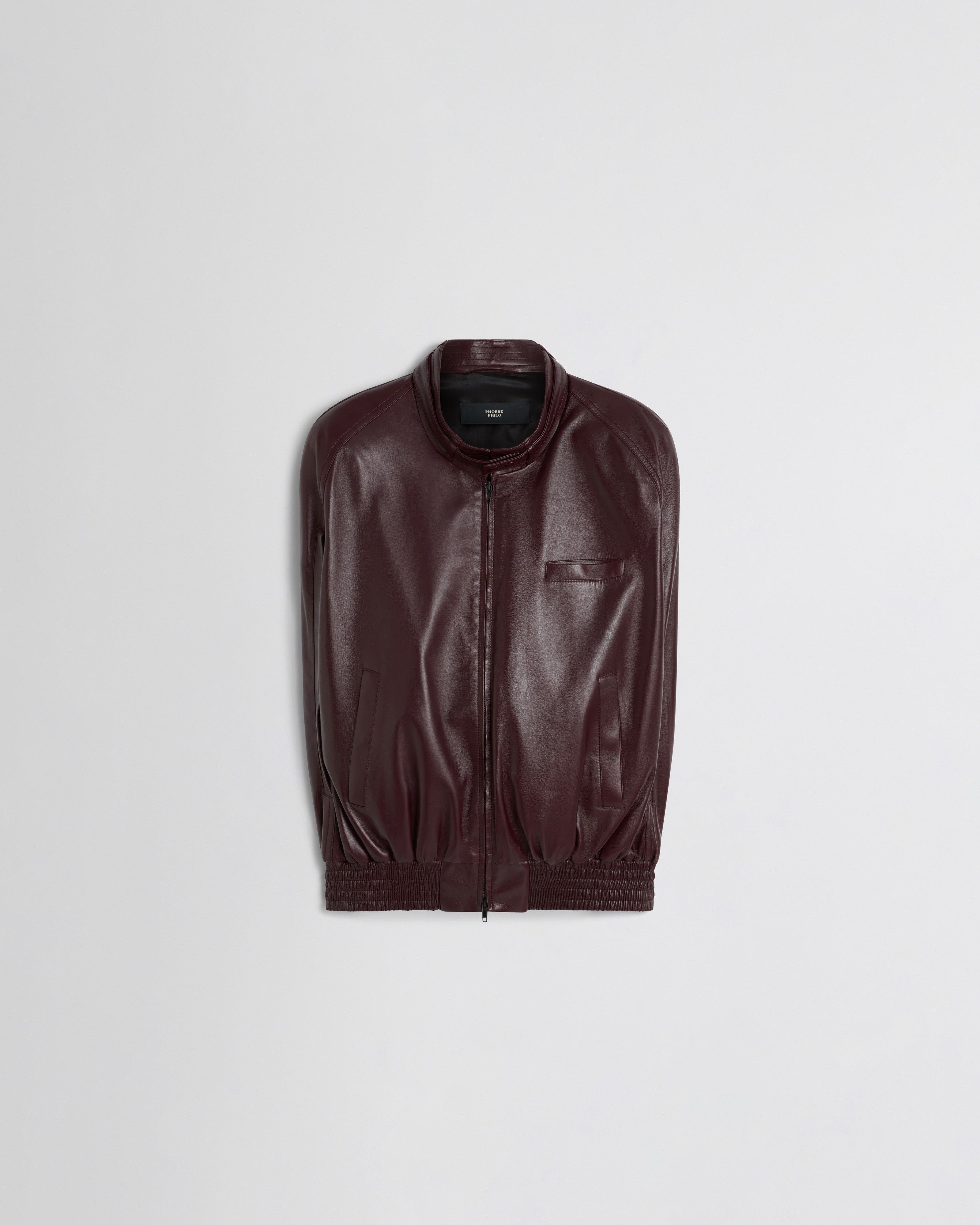 PHOEBE PHILO | CAPE BOMBER | MERLOT LEATHER