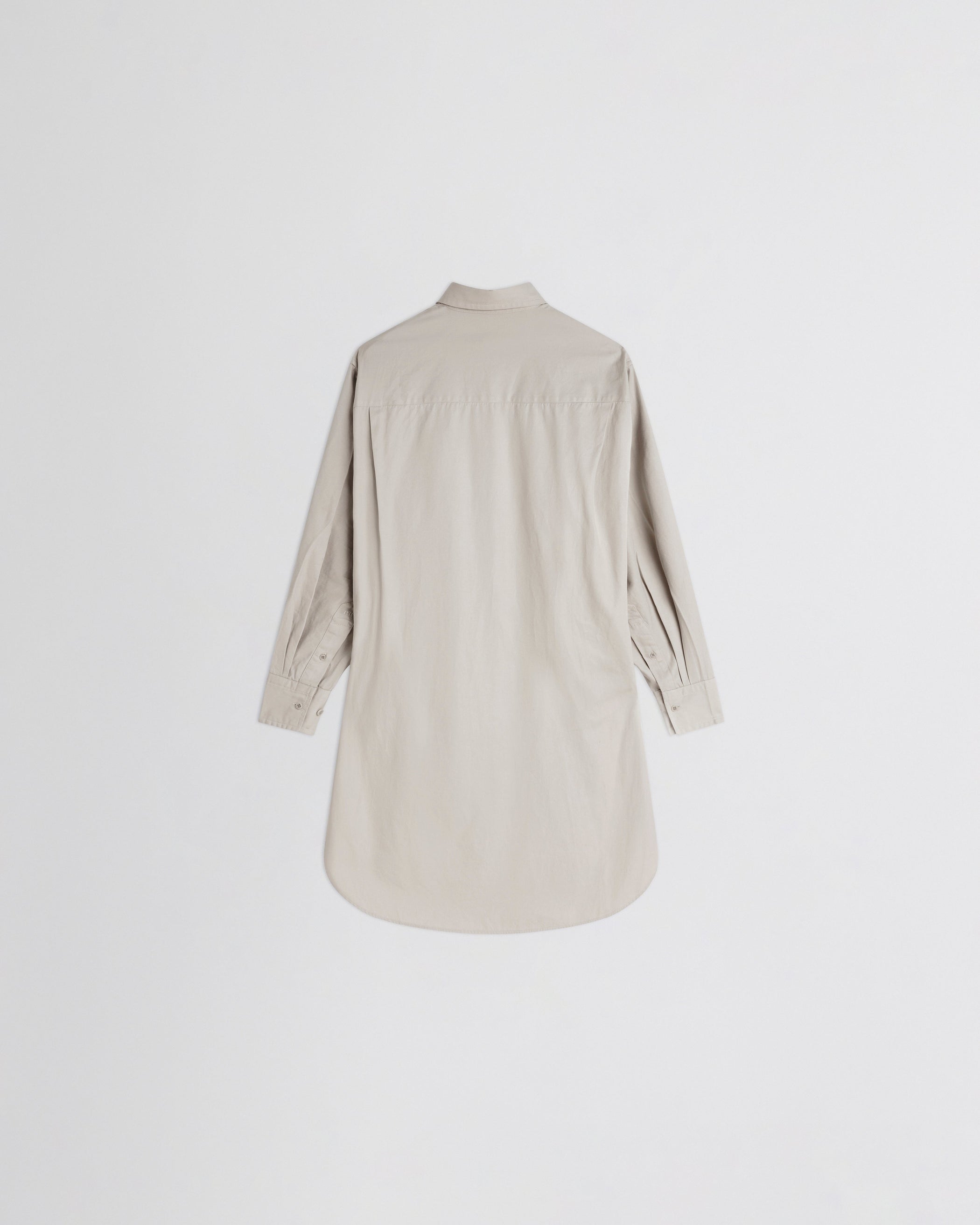 Flat back view of ELONGATED SHIRT in cashew cotton