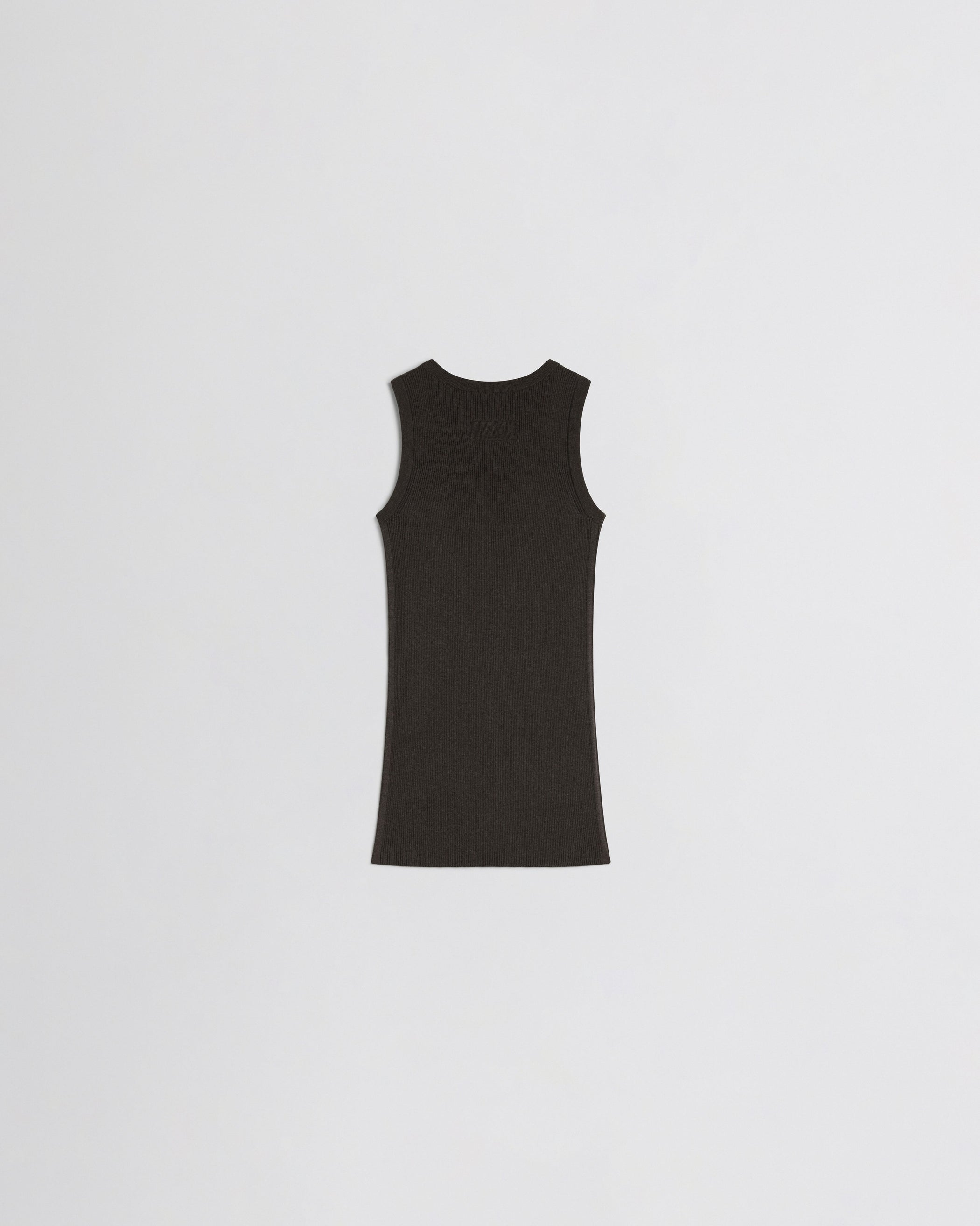 RIBBED TANK | brown wool