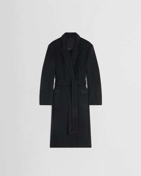 【新品】WIRROW Wool cashmere robe coat ブラック PHOEBE PHILO | BELTED ROBE COAT | black cashmere