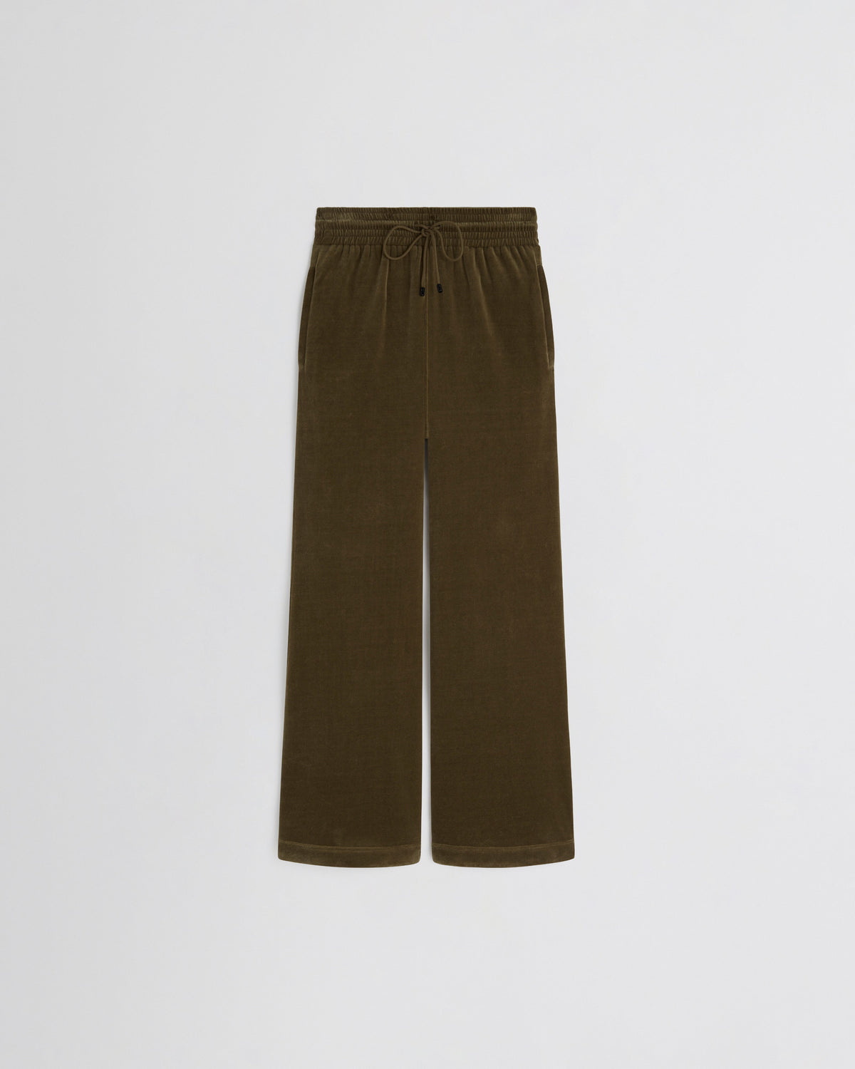 Front view of VELVETEEN JOGGERS in bronze velour