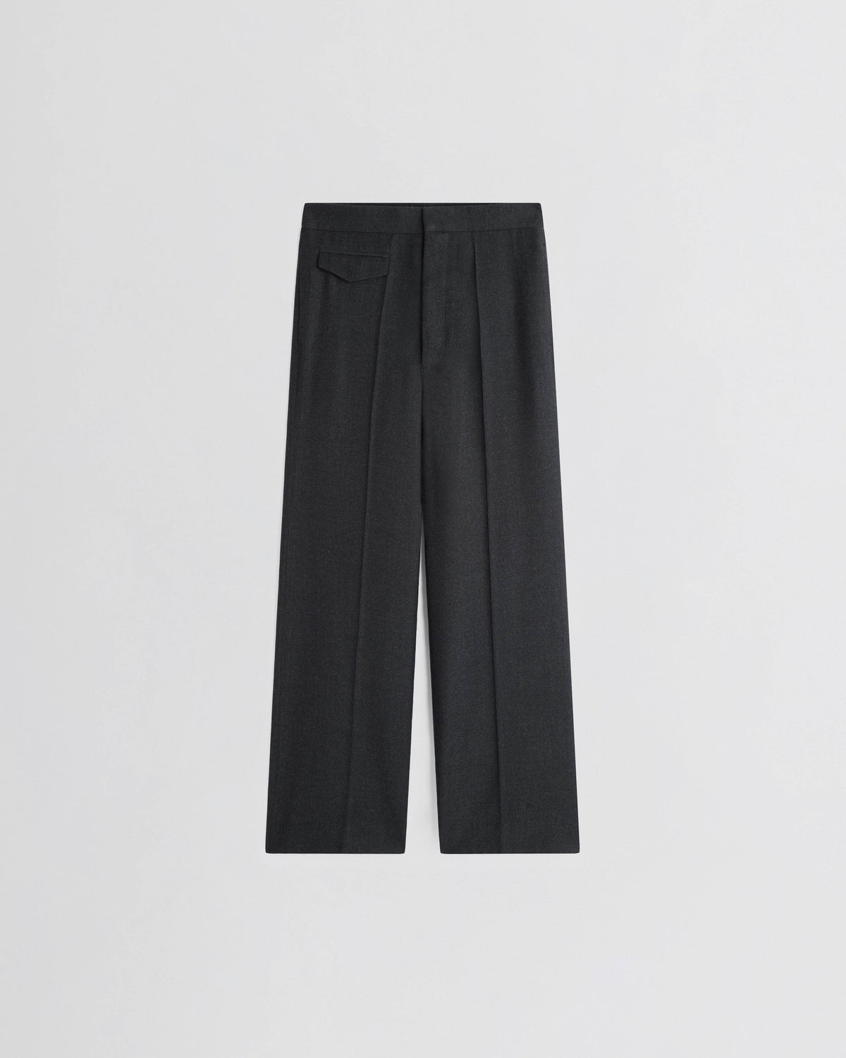 Front view of BOYISH TROUSERS in charcoal wool