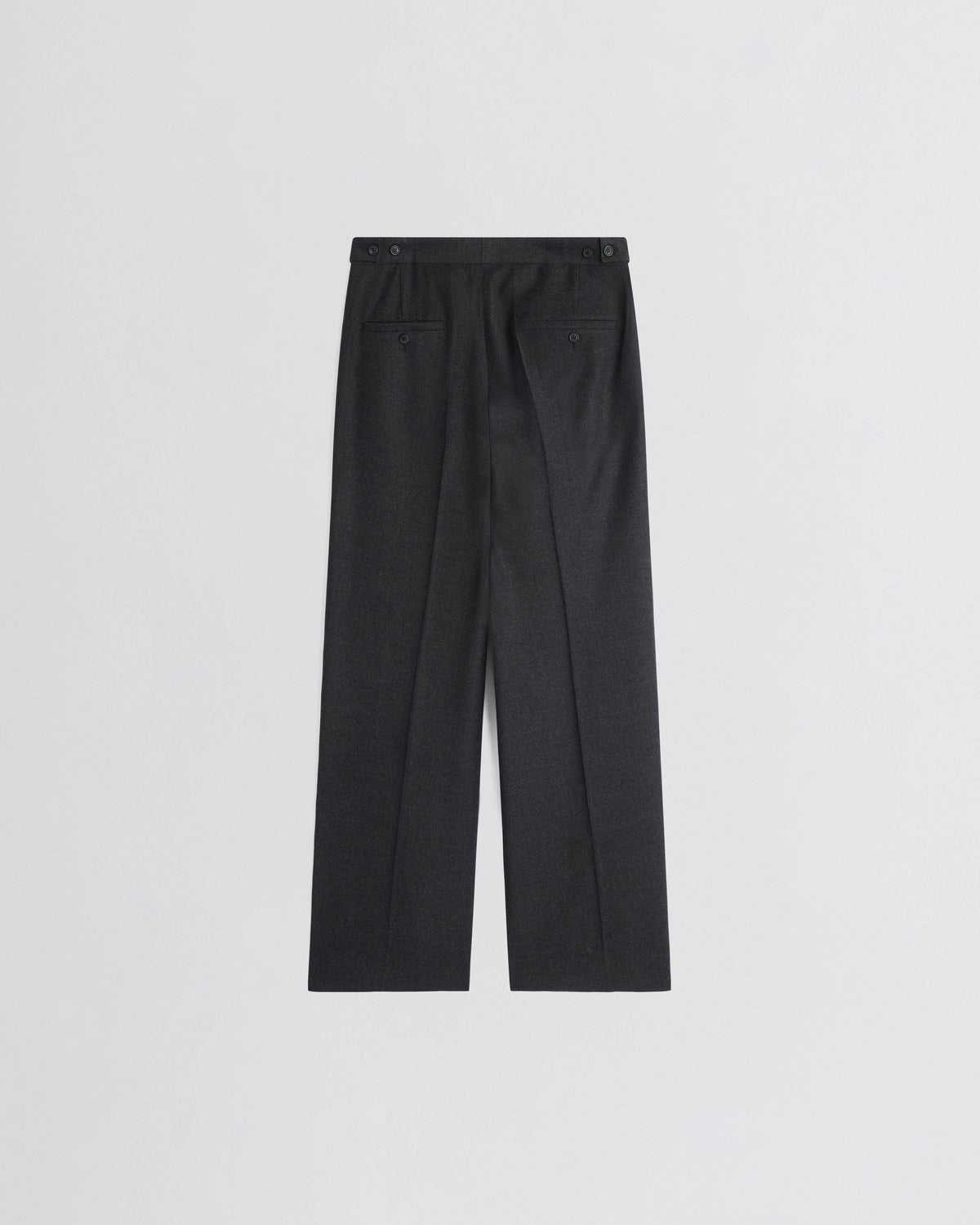 Back view of BOYISH TROUSERS in charcoal wool