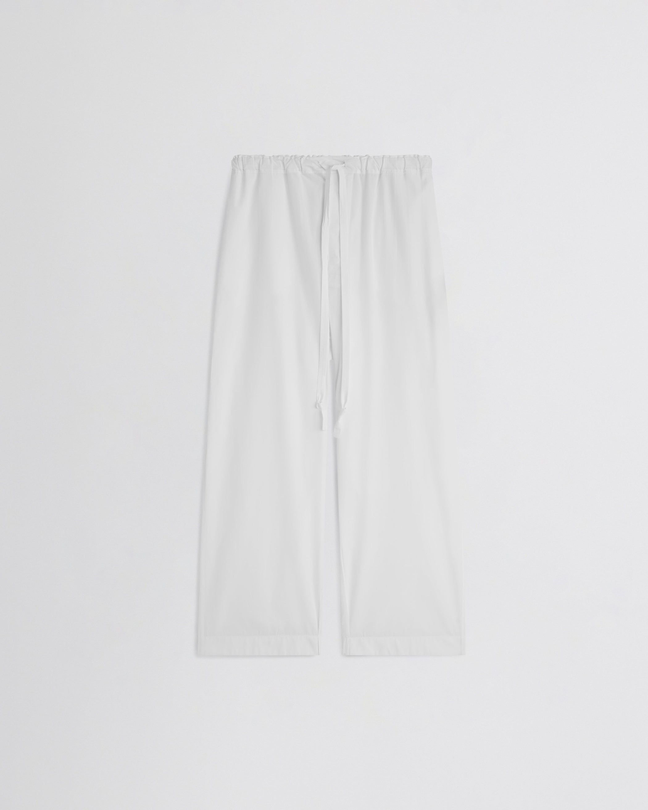 Flat front view of PYJAMA TROUSERS in white cotton