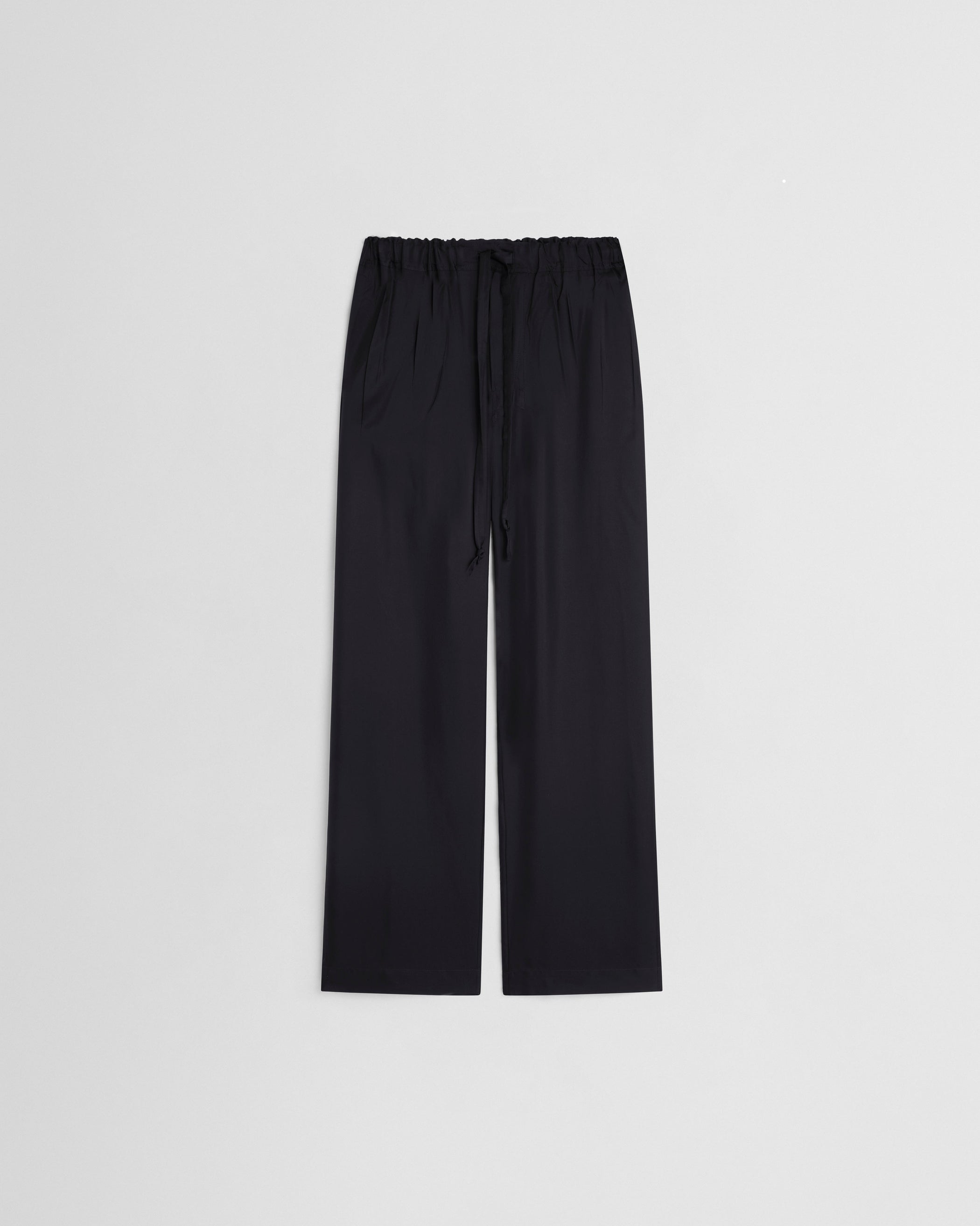 Flat front view of PYJAMA TROUSERS in black silk