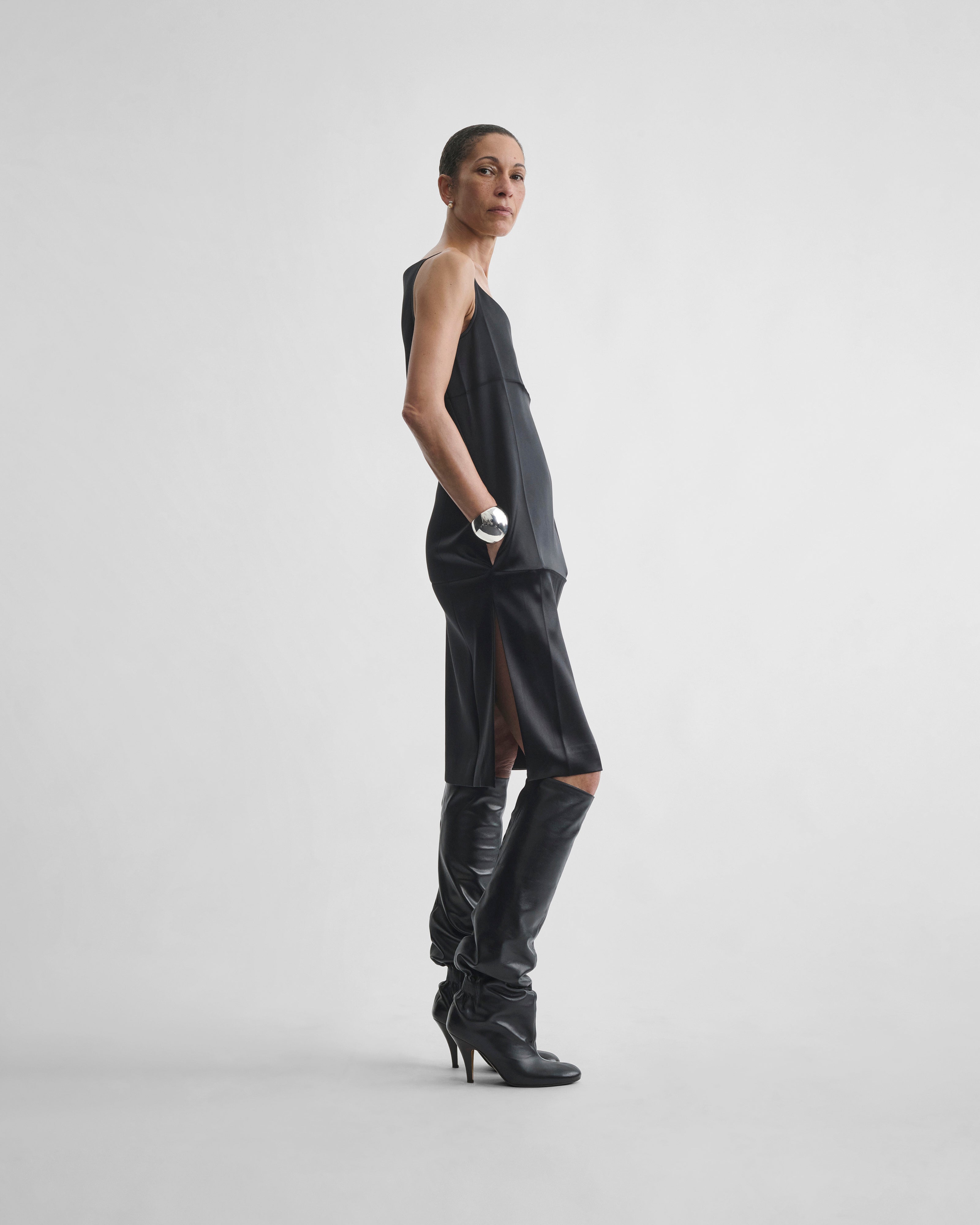black silk tank dress TANK DRESS